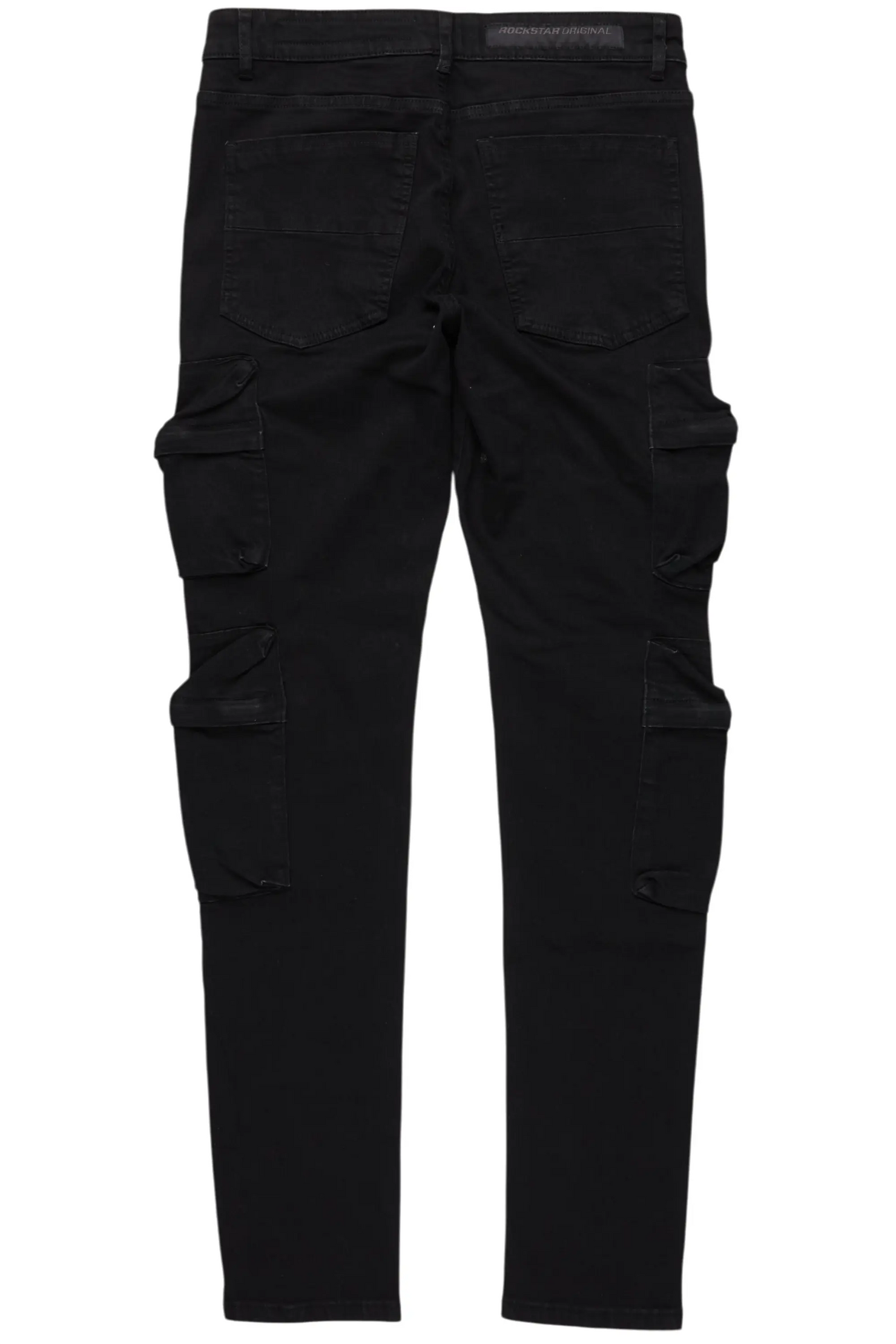 Rodion Jet Black Slim Fit Cargo Jean
