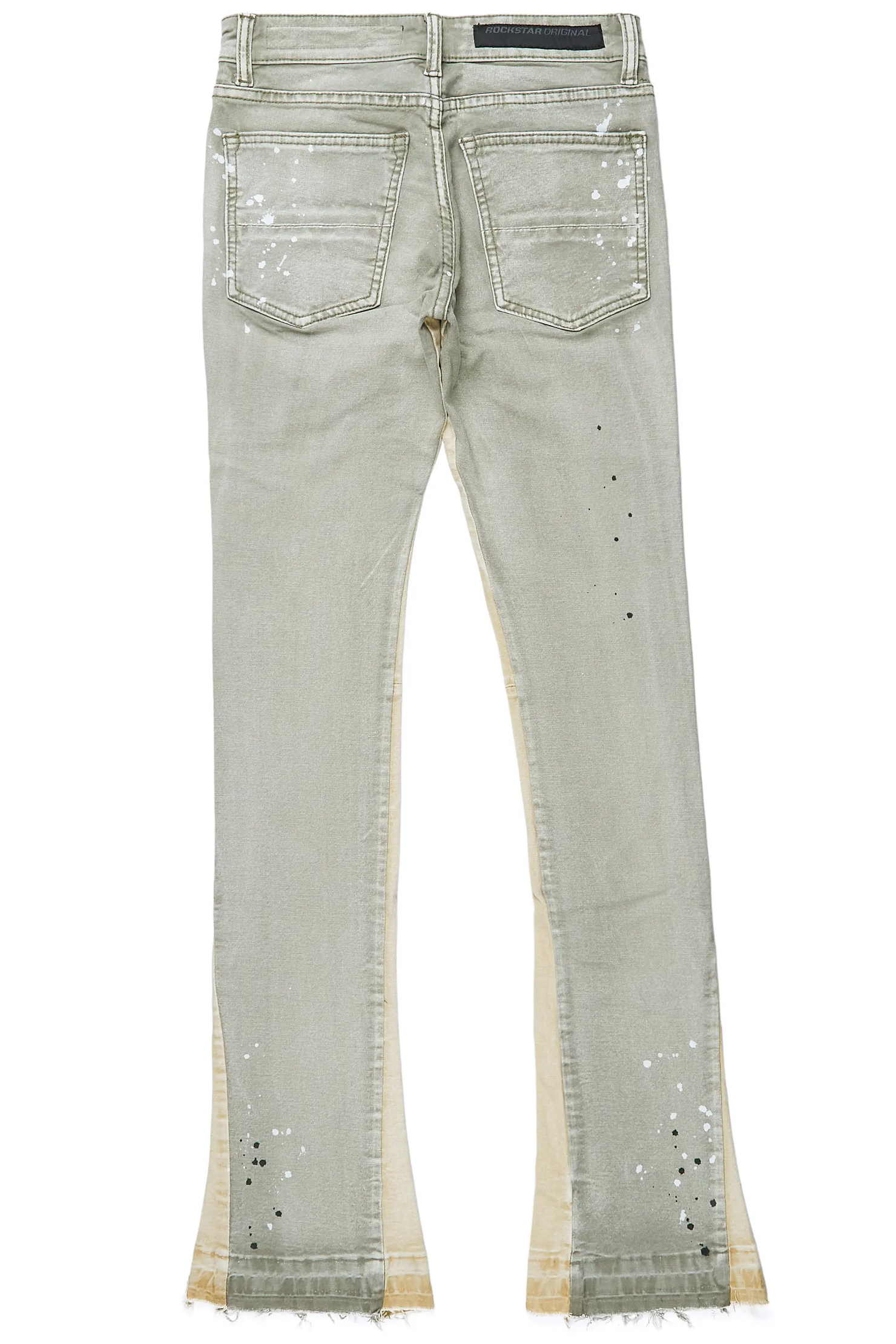 Quetzel Vintage Olive Stacked Flare Jean