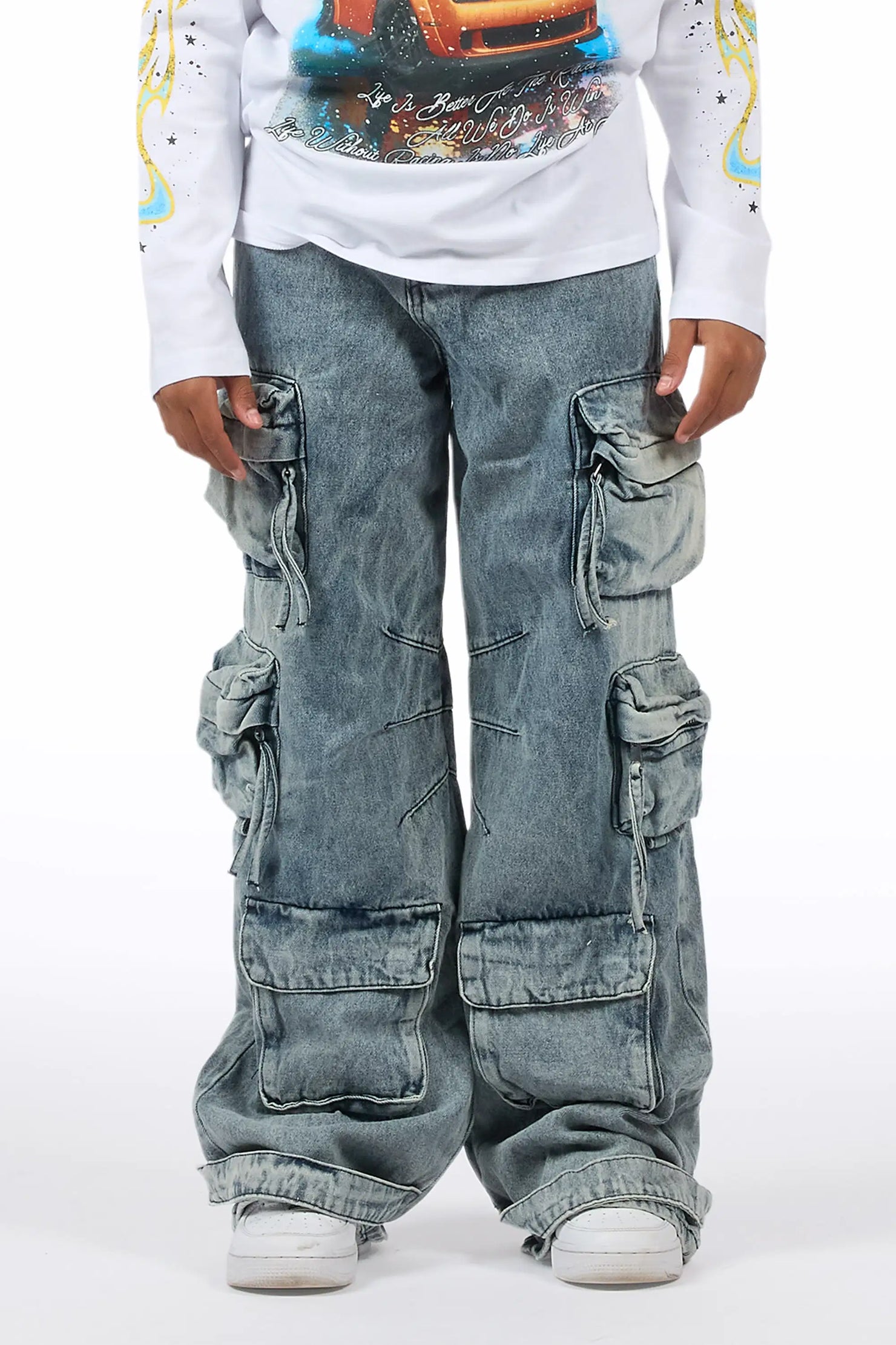 Boys Lenz Blue Baggy Fit Jean