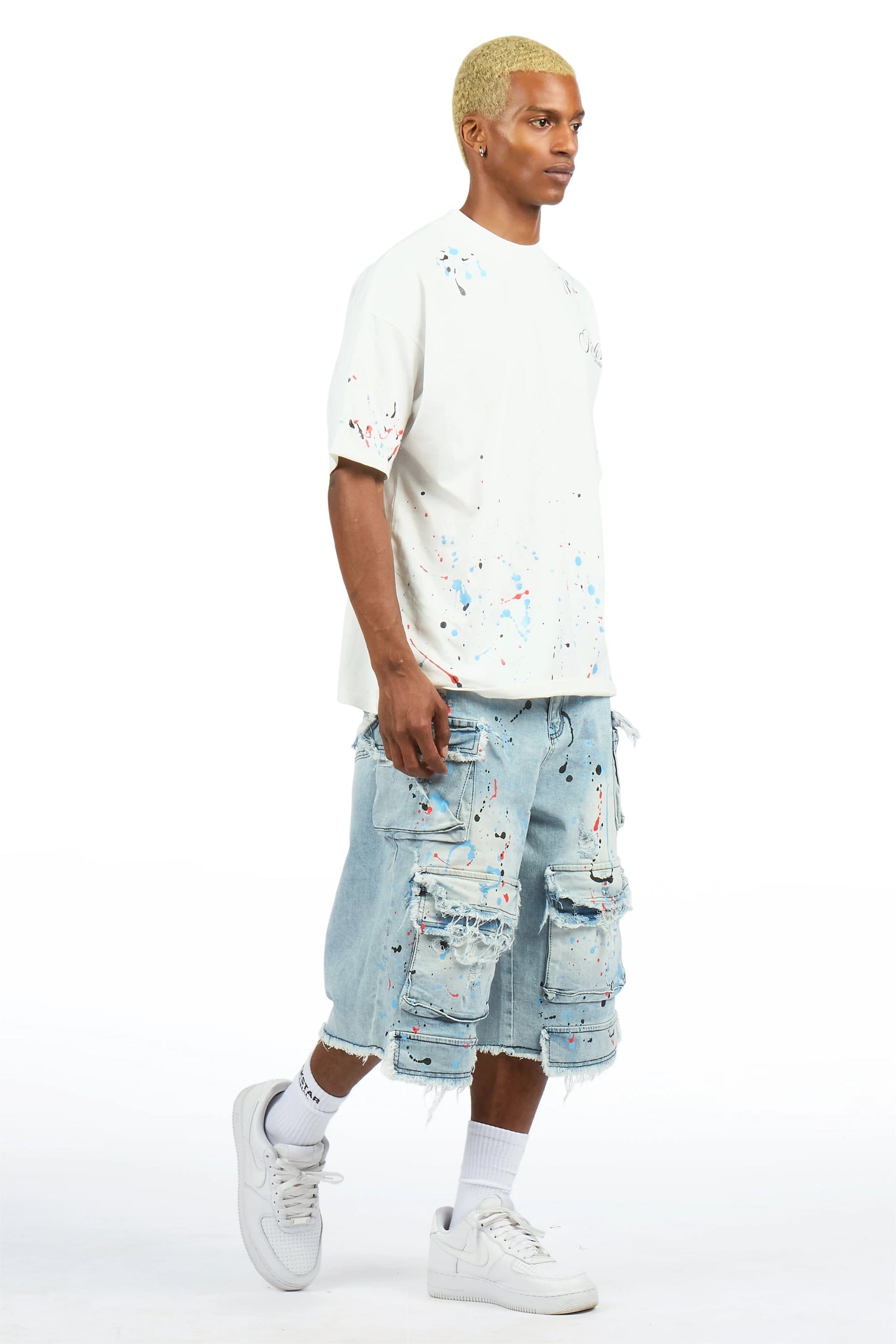 Bunt Blue Graphic T-Shirt Jort Set