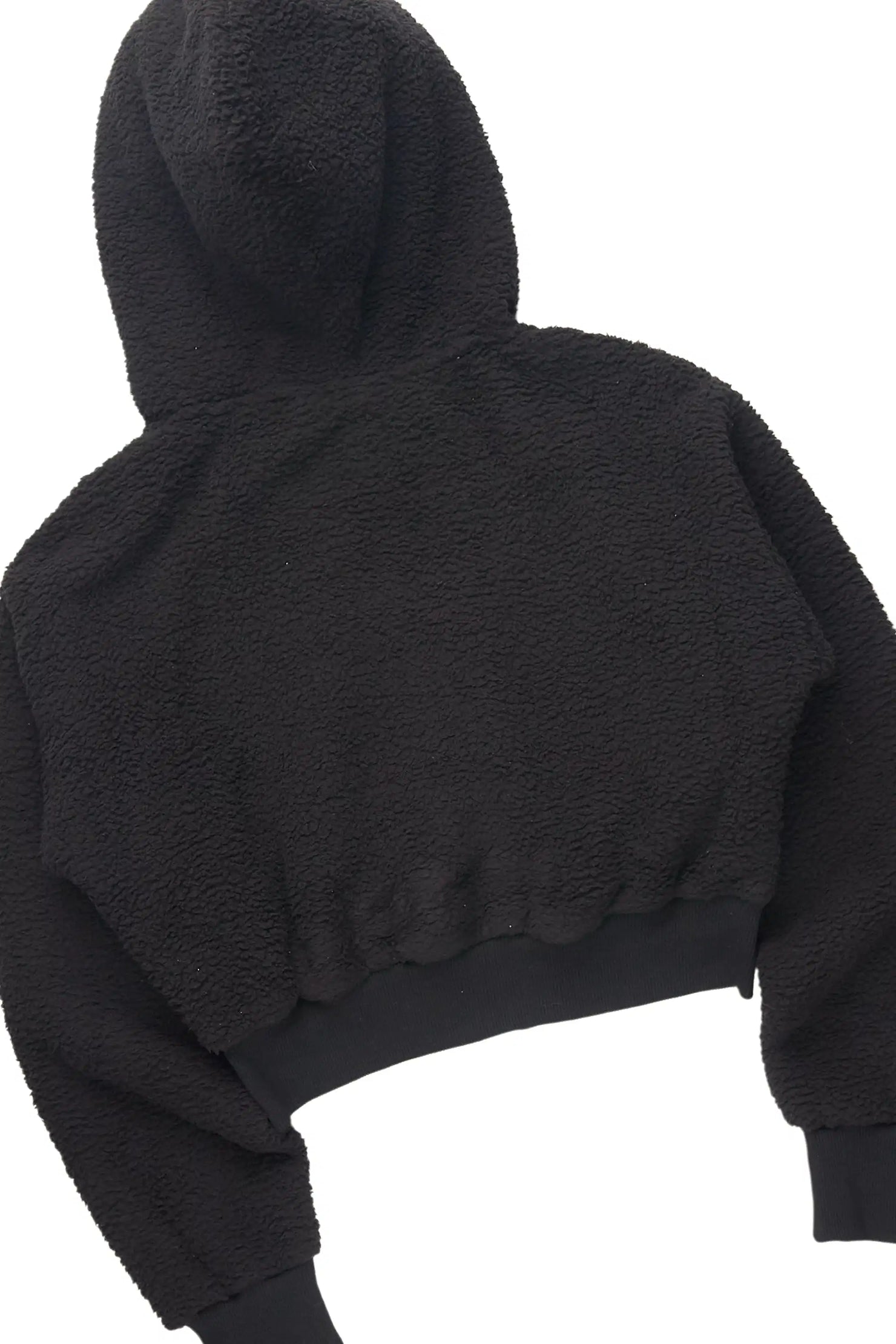 Krystiana Black Sherpa Zip Up Stacked Track Set