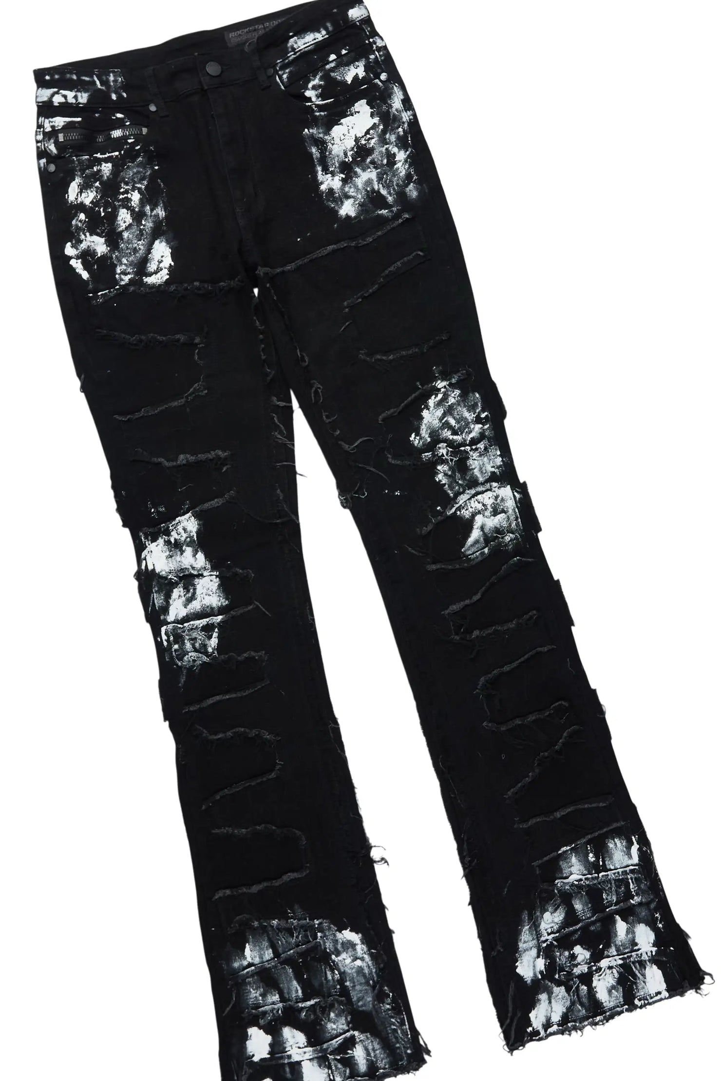 Saxon Black/Black Hoodie/Stacked Flare Jean Set