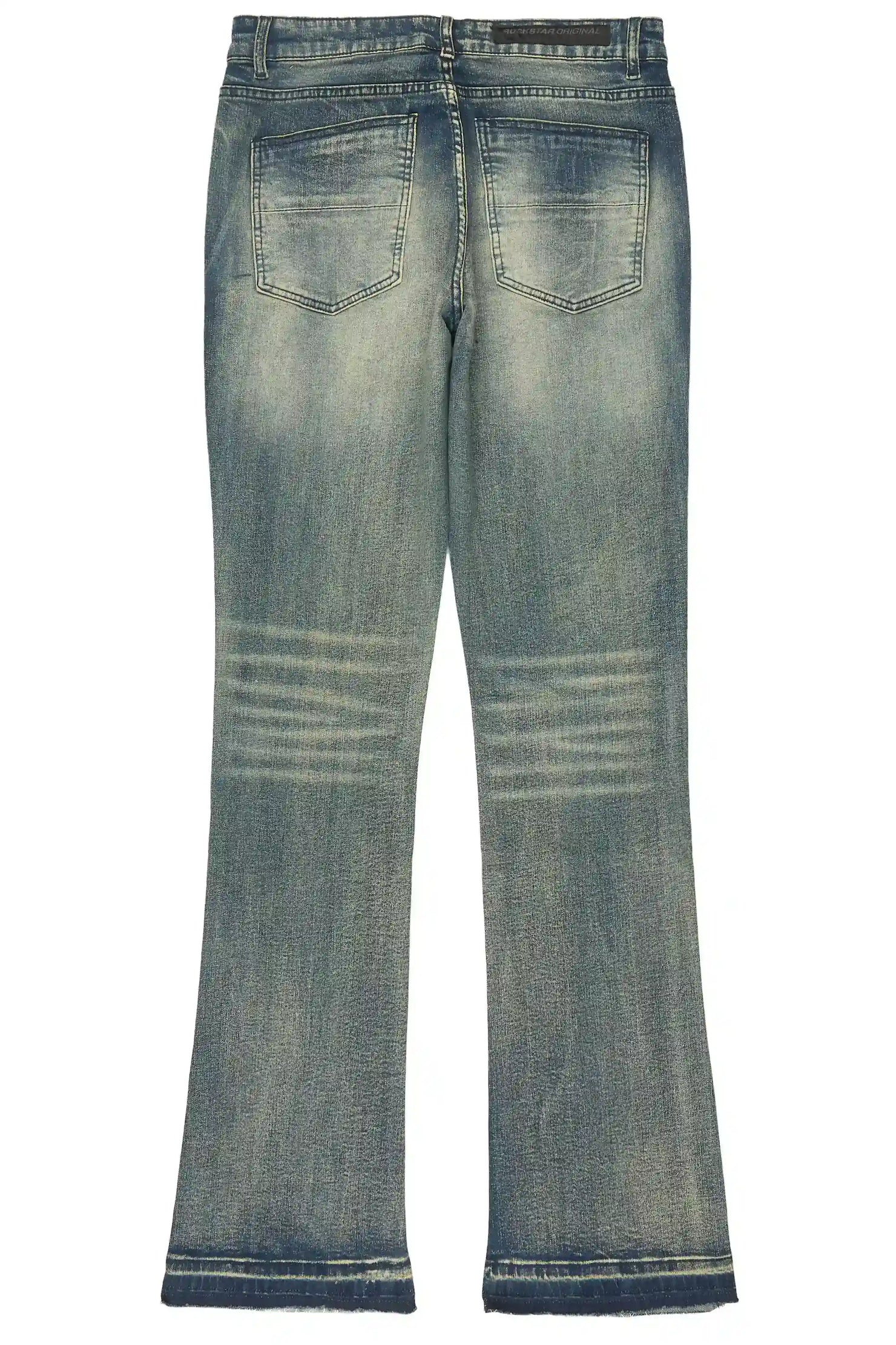 Kamari Dark Blue Rhinestone Stacked Fit Jean