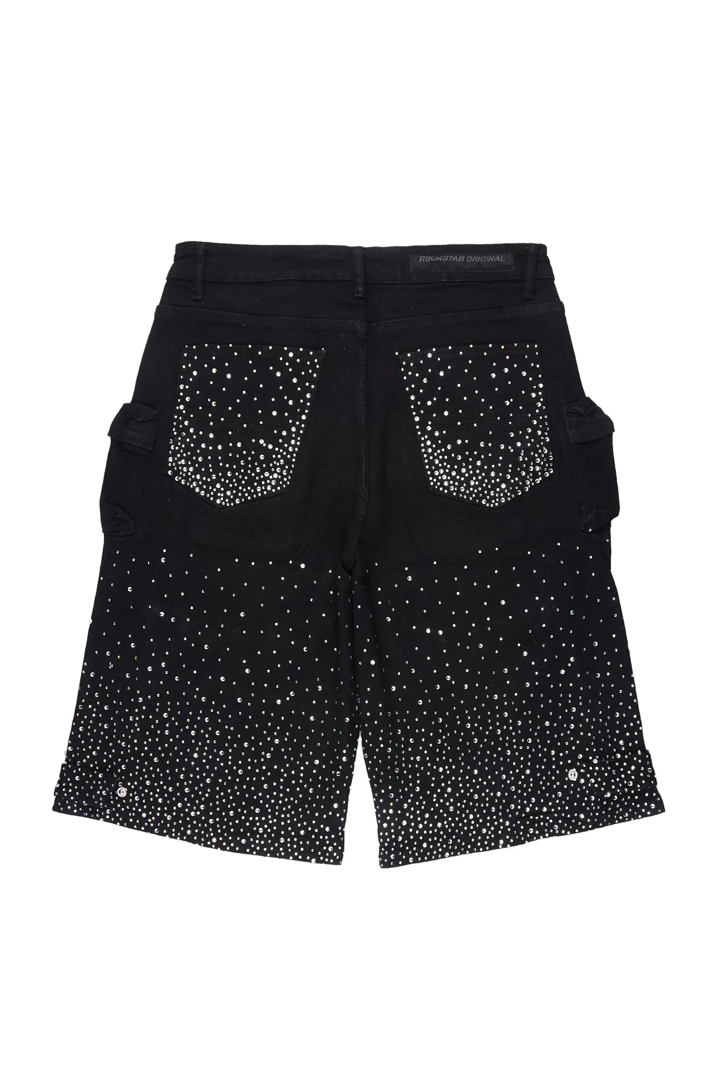 Keoni Black Rhinestone Denim Short