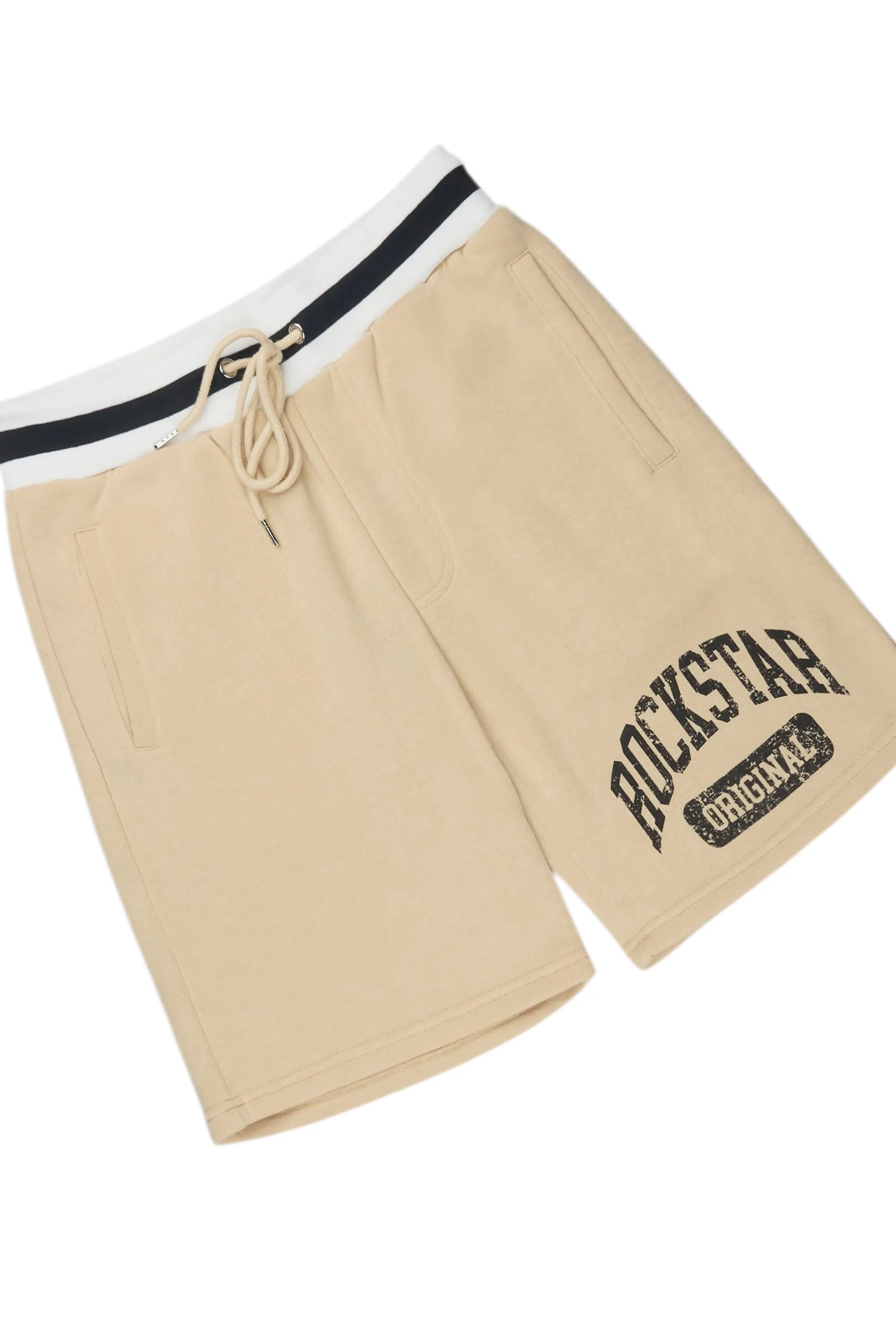 Zig White/Beige Cut Sleeve T-Shirt/Short Set