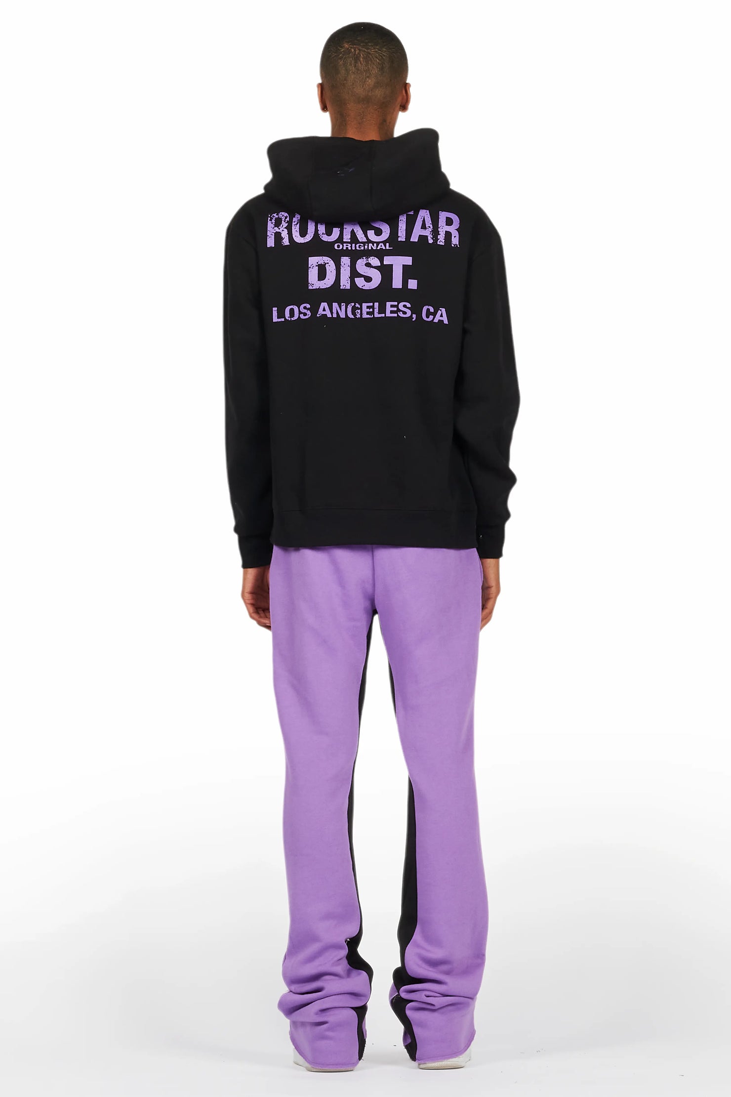 Mattox Black/Purple Hoodie/Baggy Stacked Flare Pant Set