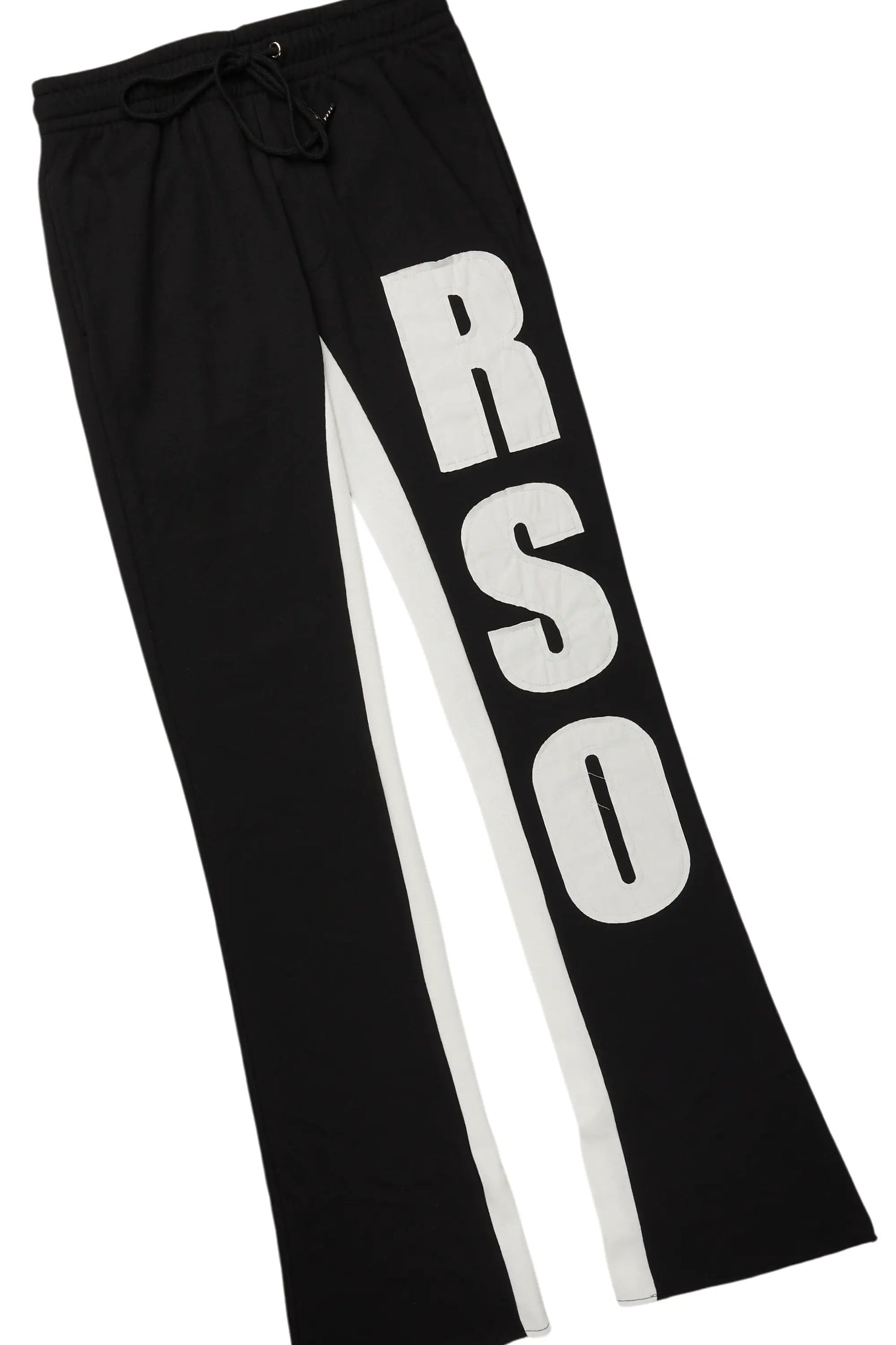 Amos Black Double Layer T-Shirt/Stacked Baggy Pant Set