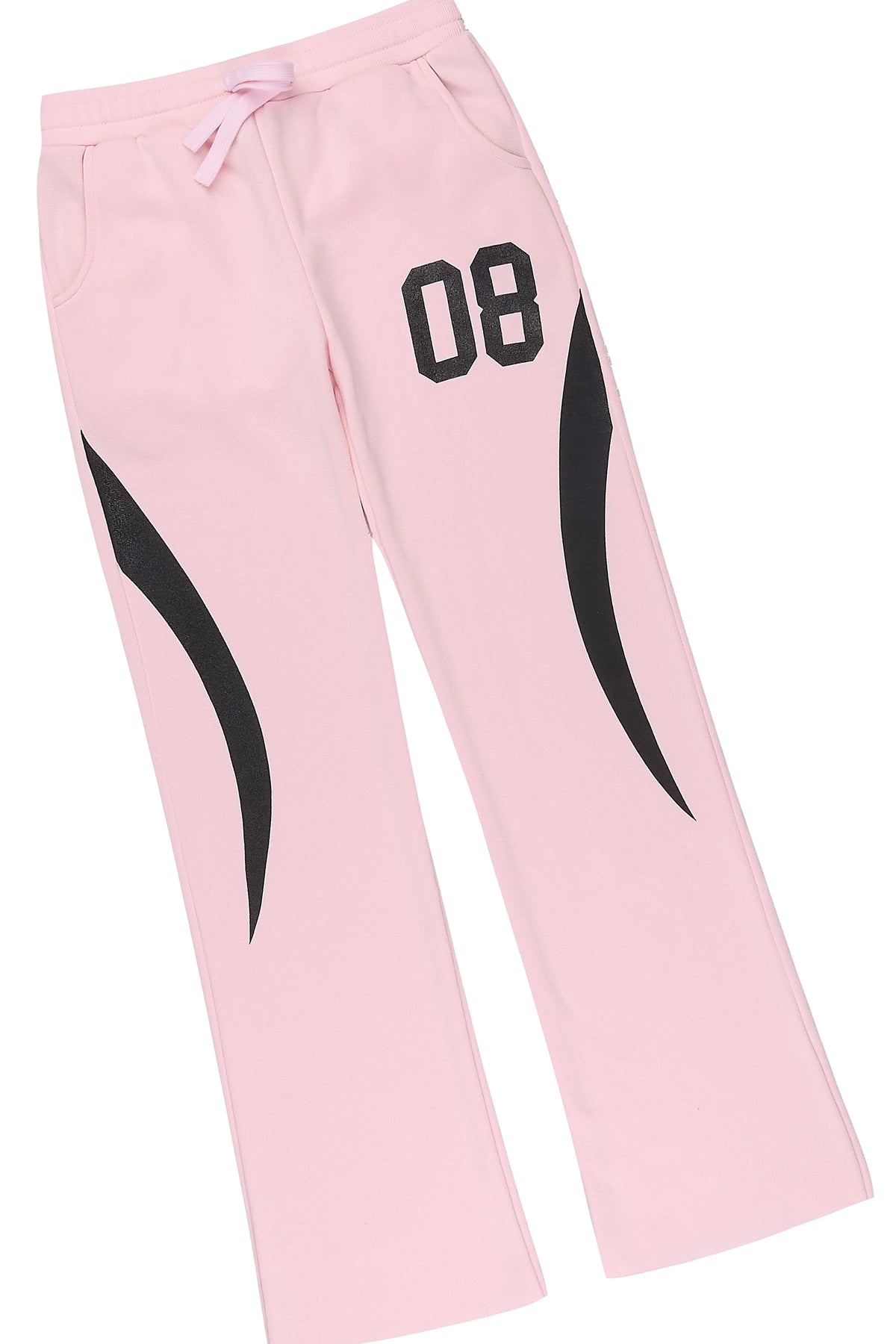 Girls Leona Light Pink/Black Hoodie Stacked Track Set