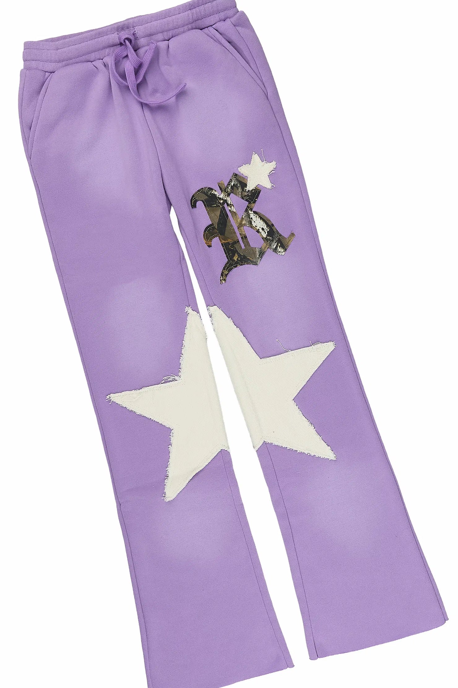 Girls Delgera White/Purple Long Sleeve T-Shirt Track Set