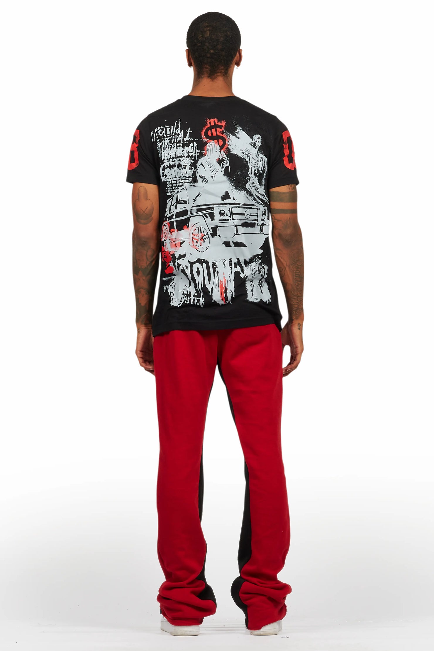 Grill Black T-Shirt/Baggy Stacked Pant Set