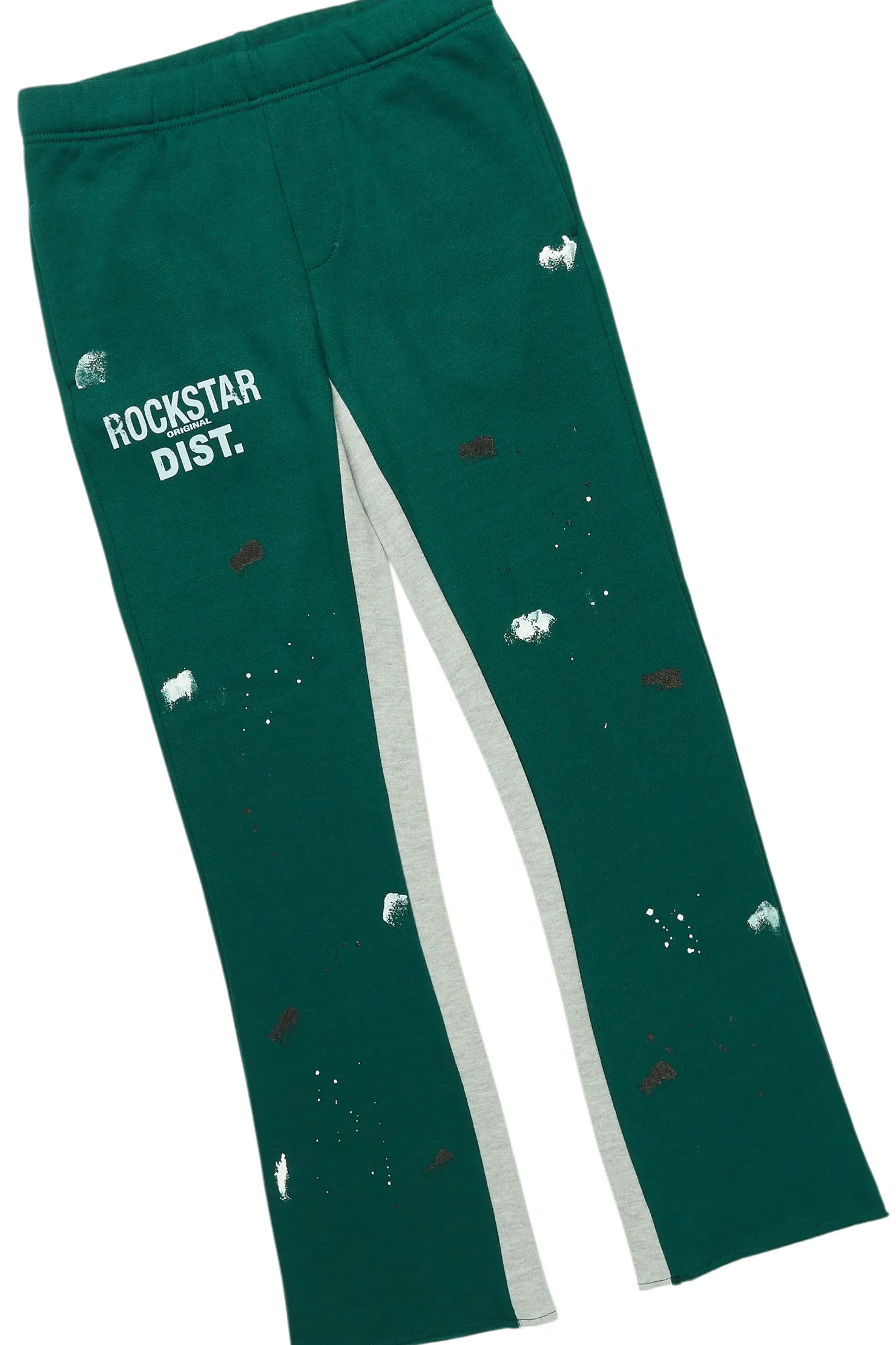 Boys Scottie Dark Green Baggy Stacked Track Set