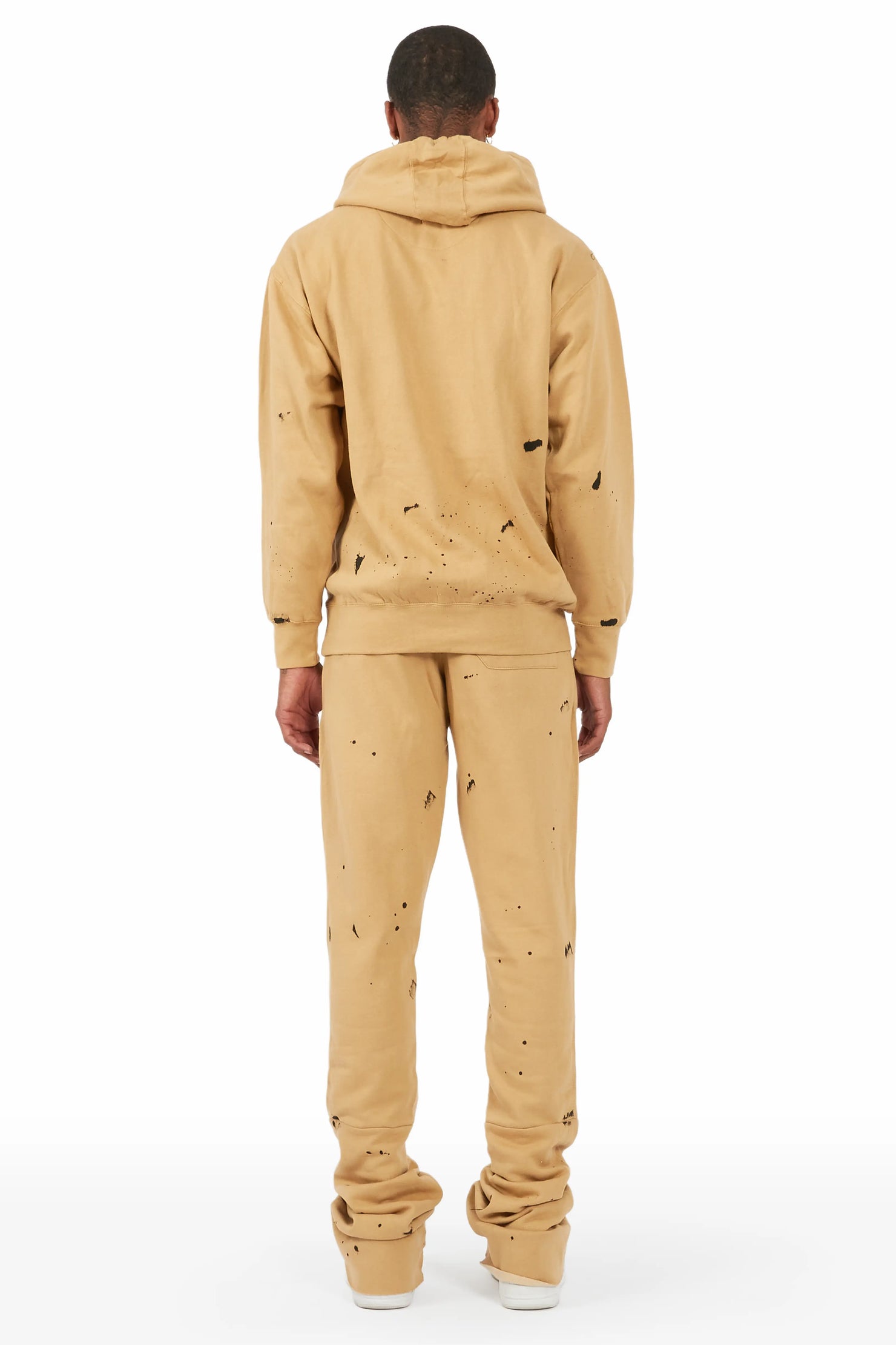 Raffer Beige Hoodie/Super Stacked Flare Track Set
