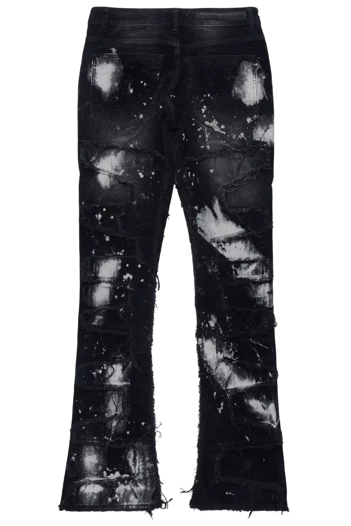 Shake Black/White Stacked Flare Corduroy Pant