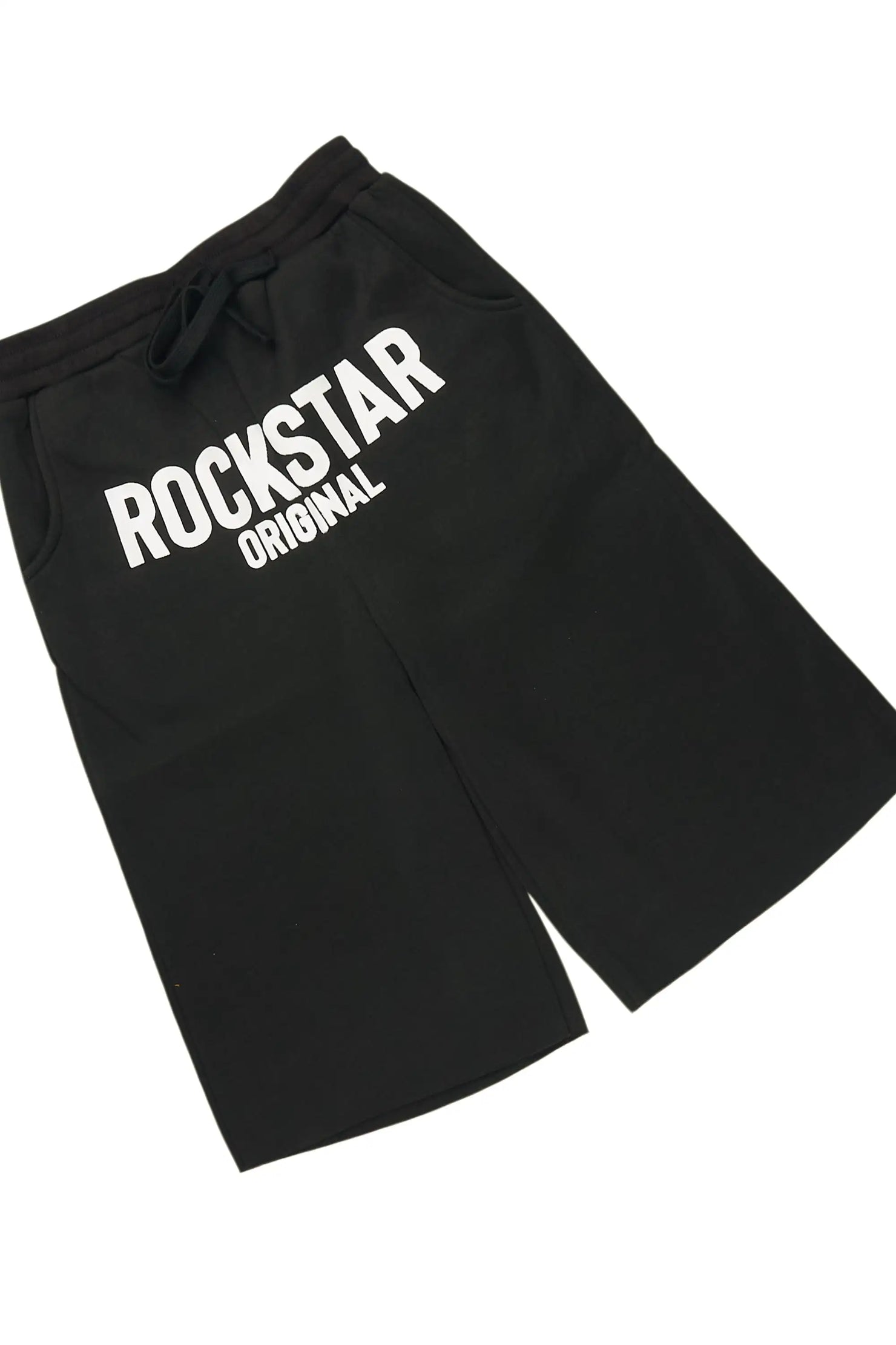 Boys Mikasso White/Black L/S T-Shirt Jort Set