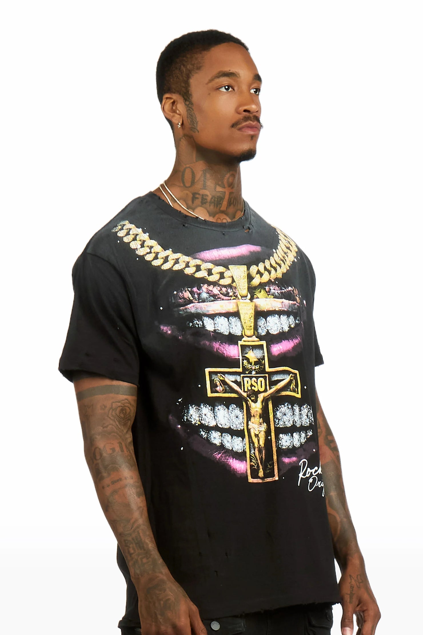 Dasha Black Oversized Graphic T-Shirt