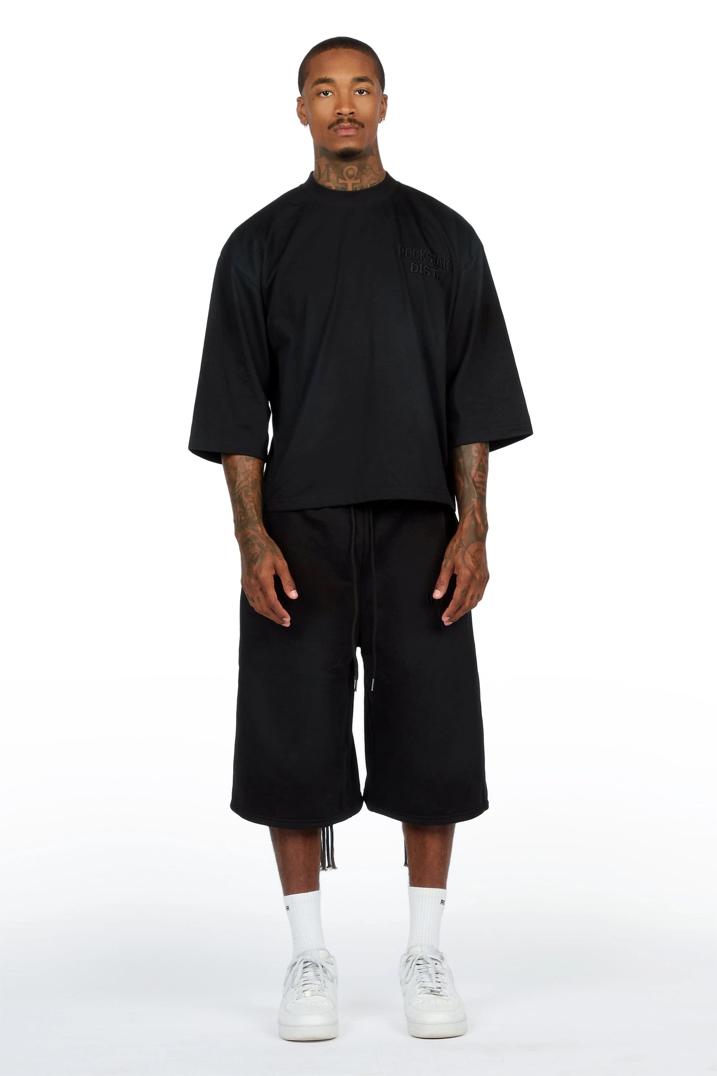 Jolan Black T-Shirt/Jort Set
