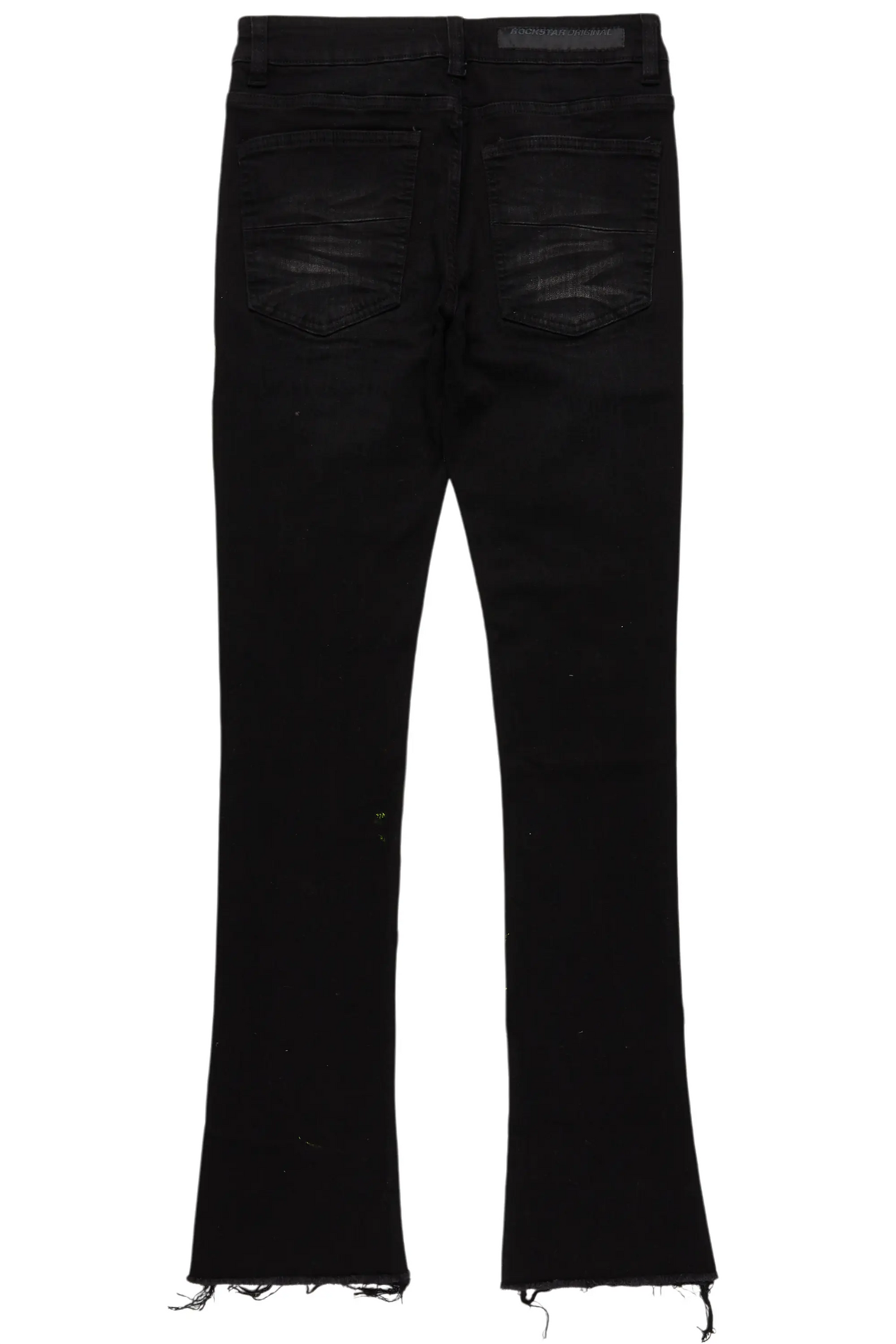 Edge Black/Yellow Roller Paint Stacked Flare Jean