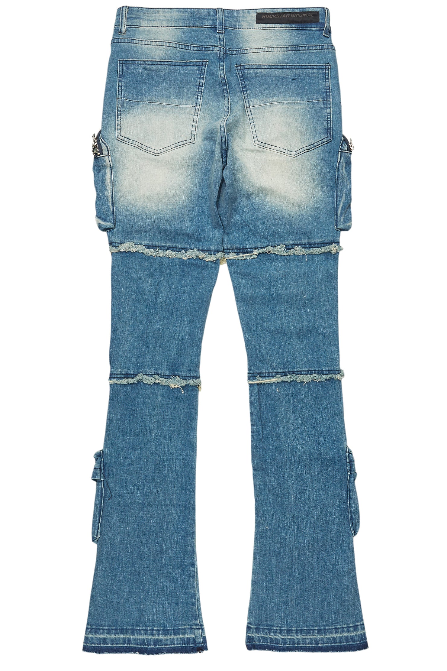 Shift Dirty Blue Stacked Flare Jean