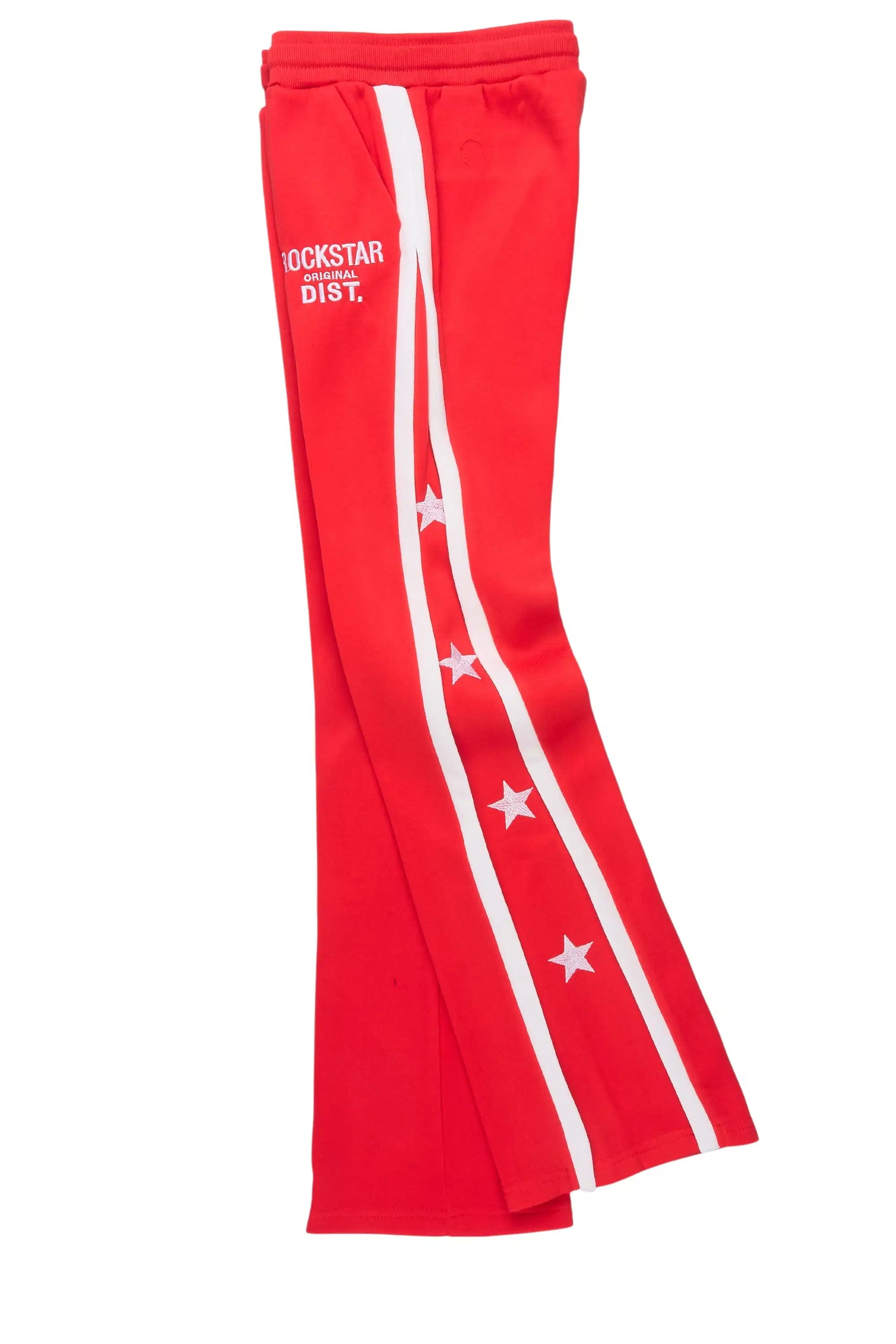 Girls Deaunta Red Stacked Flare Track Pant