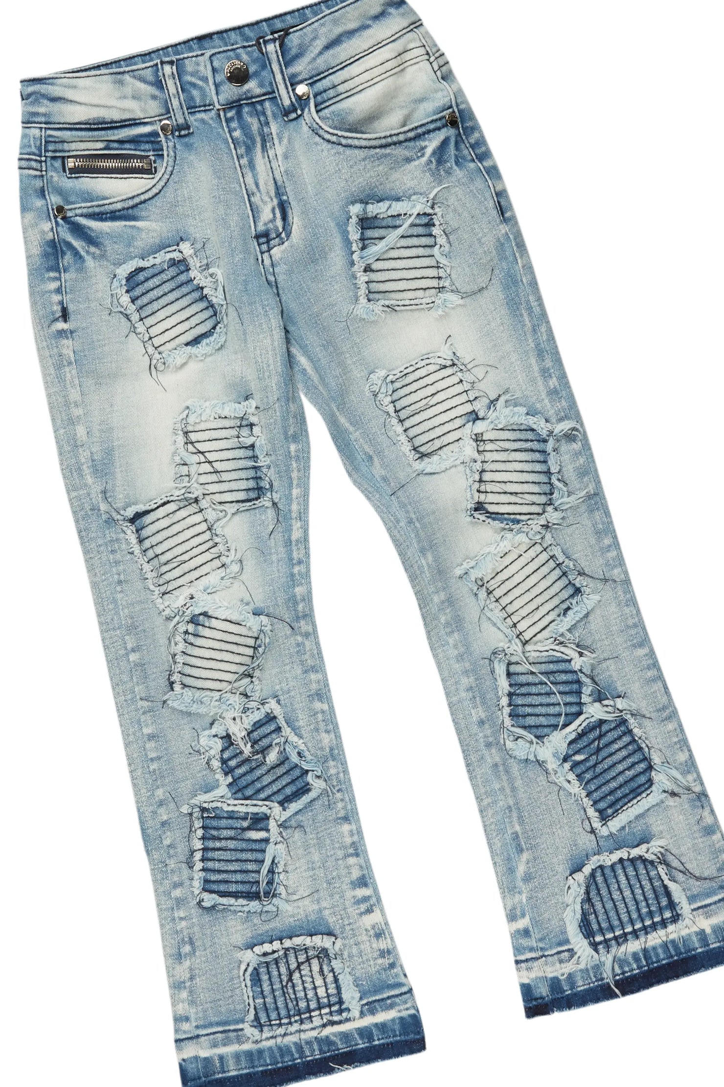 Boys Abdon Vintage Navy Hoodie/Stacked Flare Jean Set