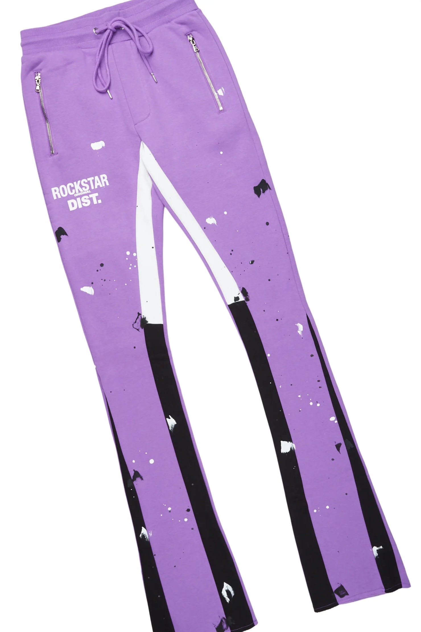 Raffer Black/Purple T-Shirt/Stacked Flare Pant Set