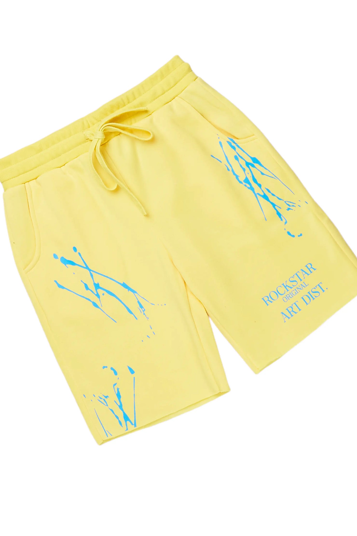 Destinee Yellow Zip Up Short Set