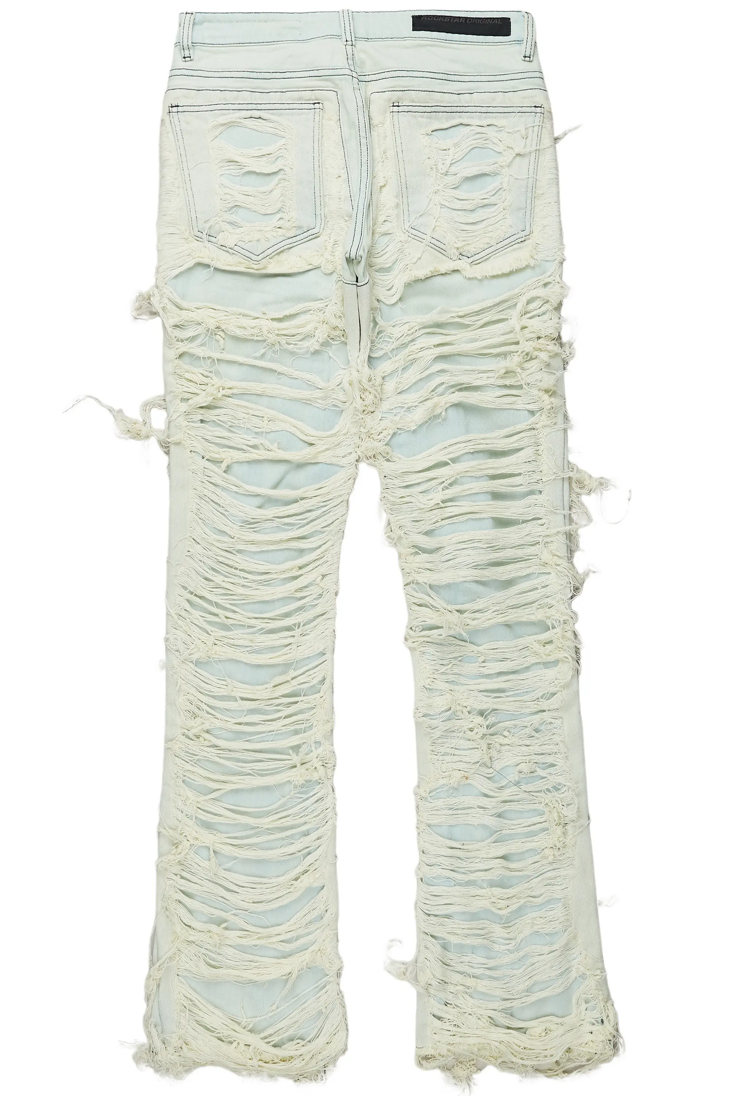 Conrad Light Blue Stacked Flare Jean