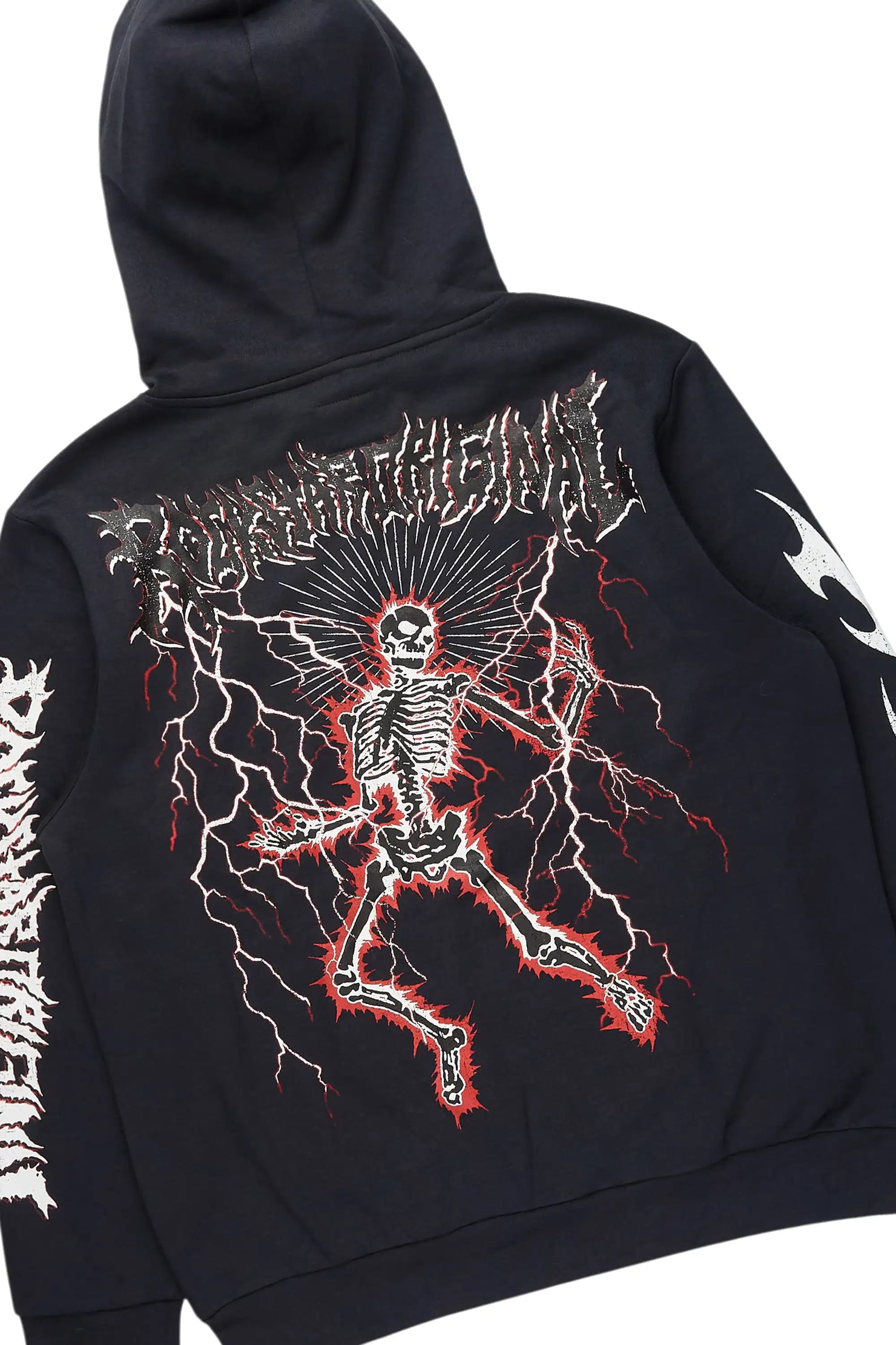 Deathrow Black/Red Hoodie/Stacked Track Pant Set