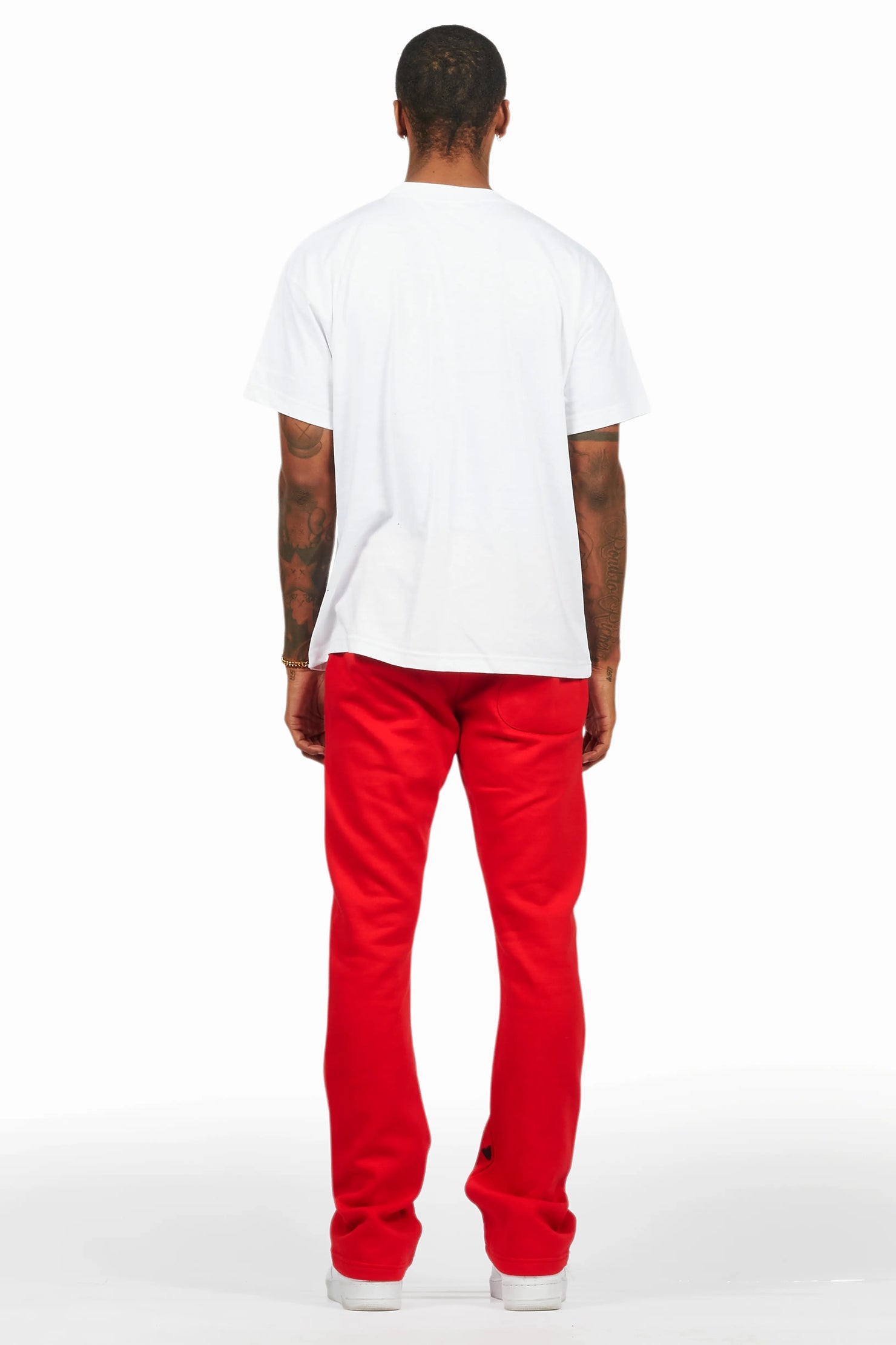 Rainer White/Red T-Shirt/Stacked Track Pant Set