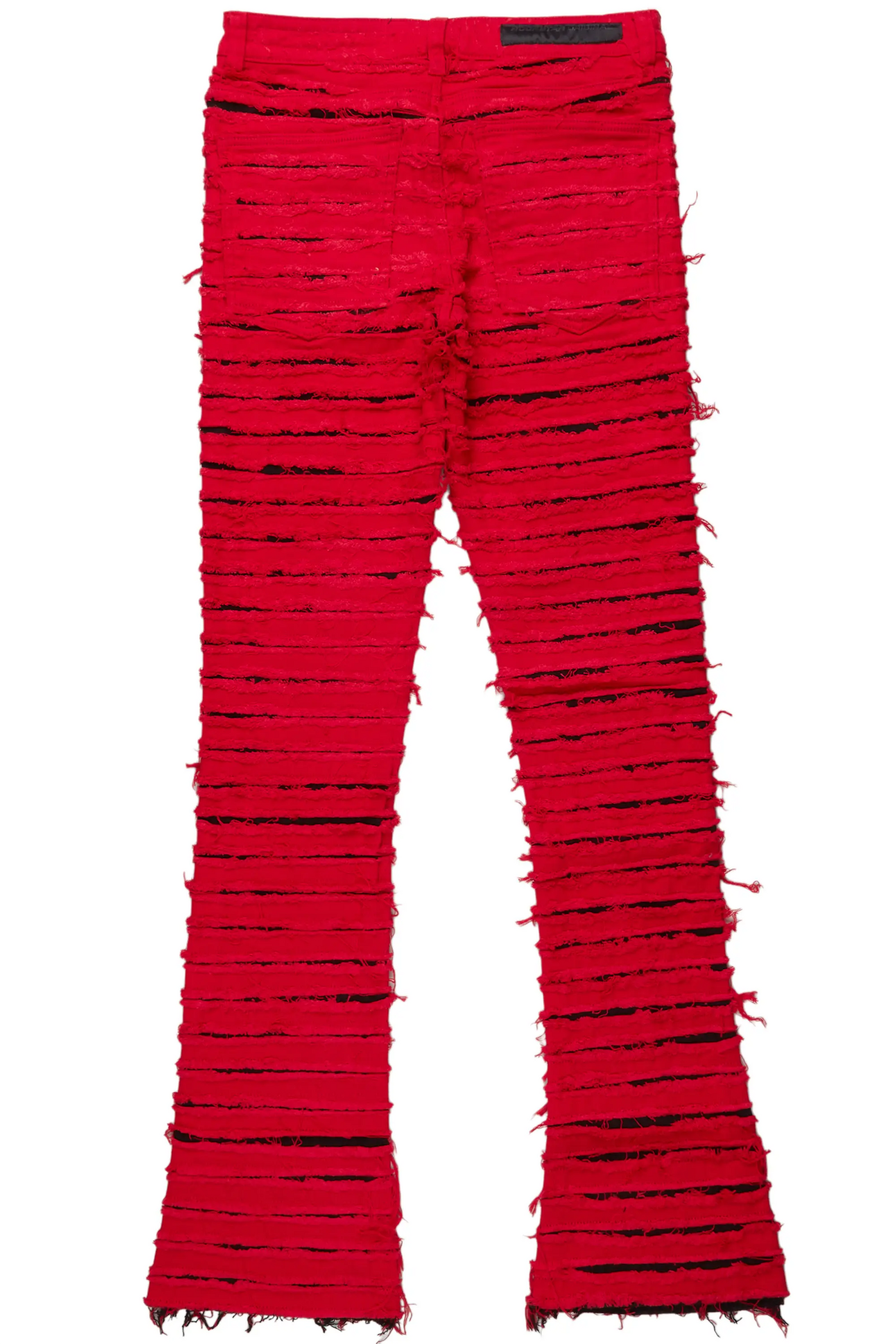 Korren Red/Black Stacked Flare Jean
