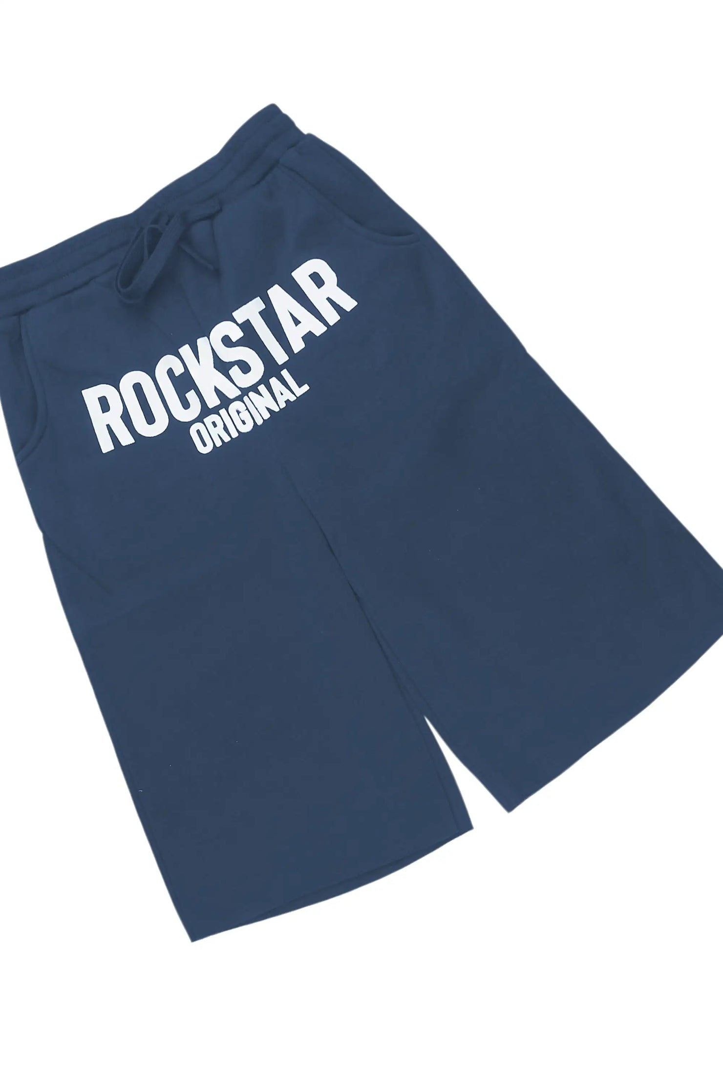 Boys Mikasso White/Navy L/S T-Shirt Jort Set