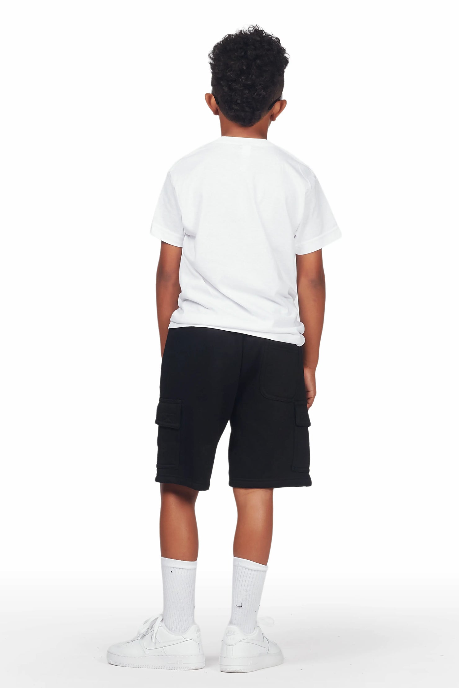 Boys Sana White/Black T-Shirt Cargo Short Set