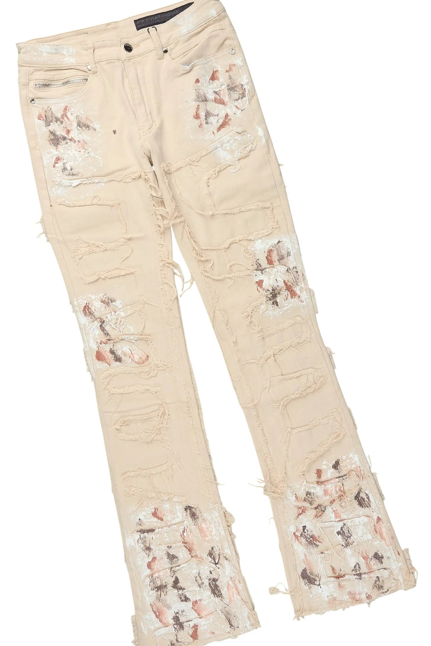 Saxon Beige/Beige Hoodie/Stacked Flare Jean Set