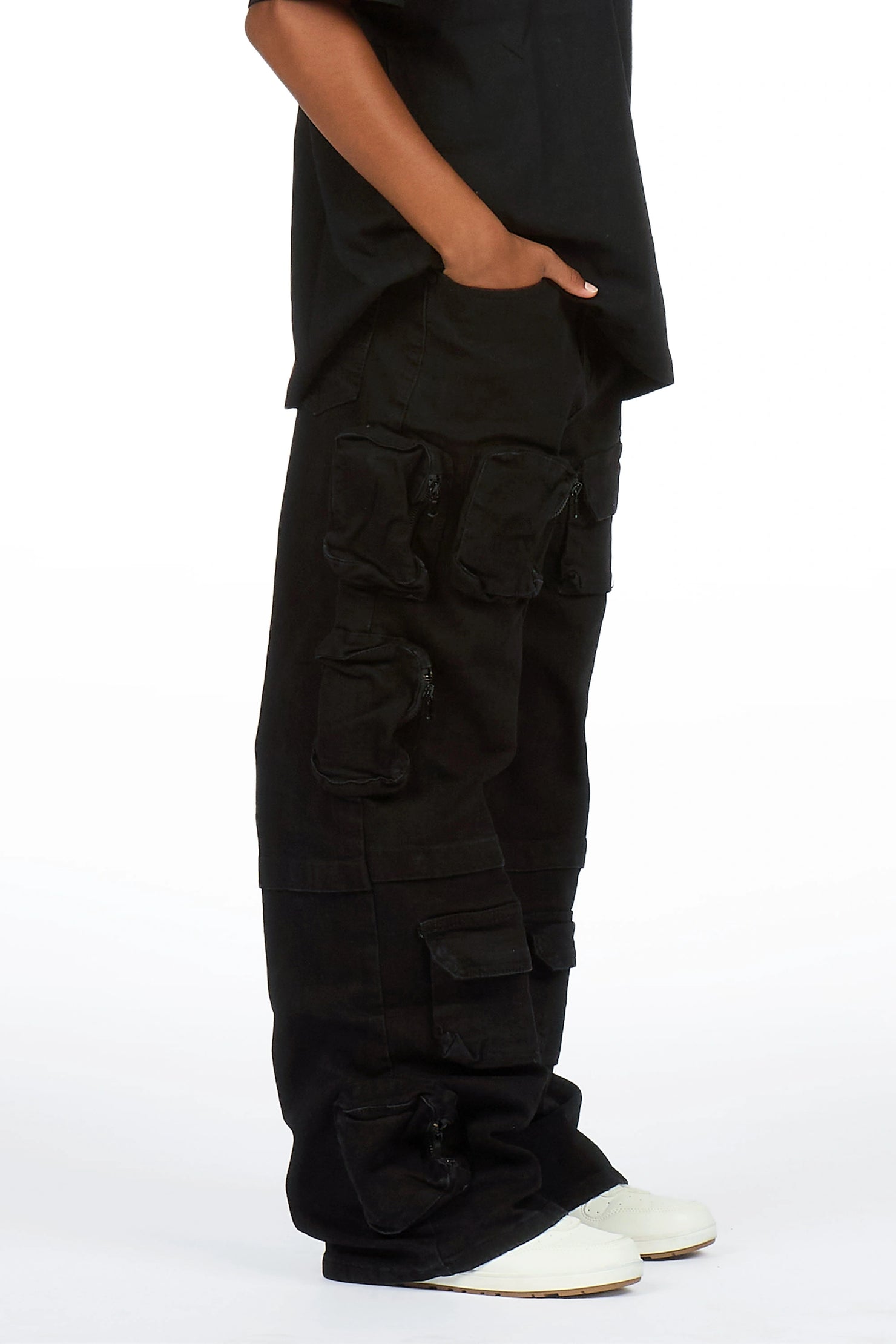 Boys Pocketeer Black Baggy Fit Cargo Jean