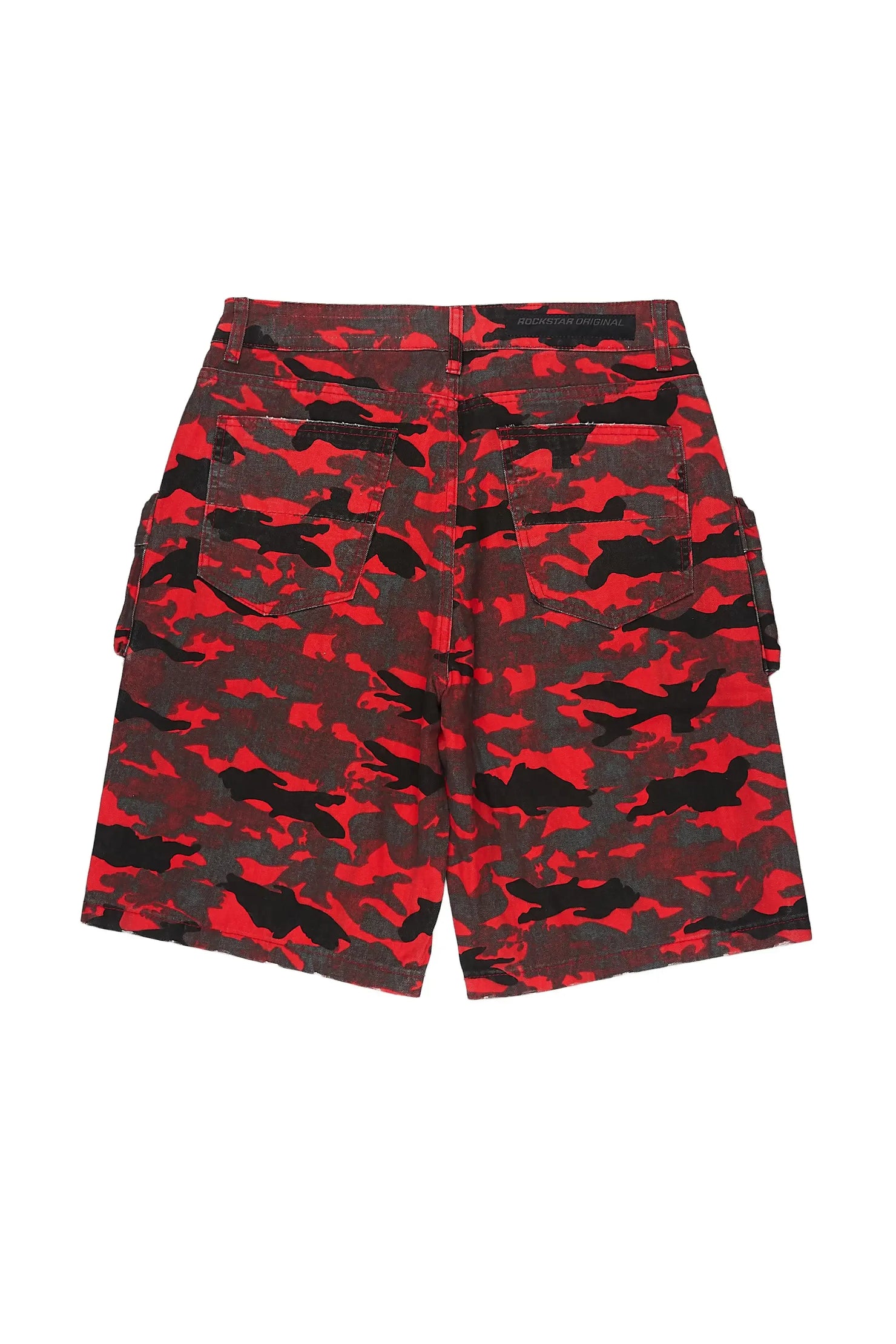 Savion Red Camo Denim Short