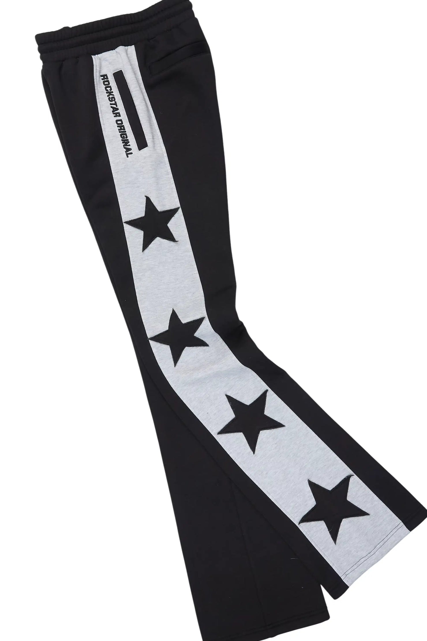 Geza Black Baggy Stacked Pant