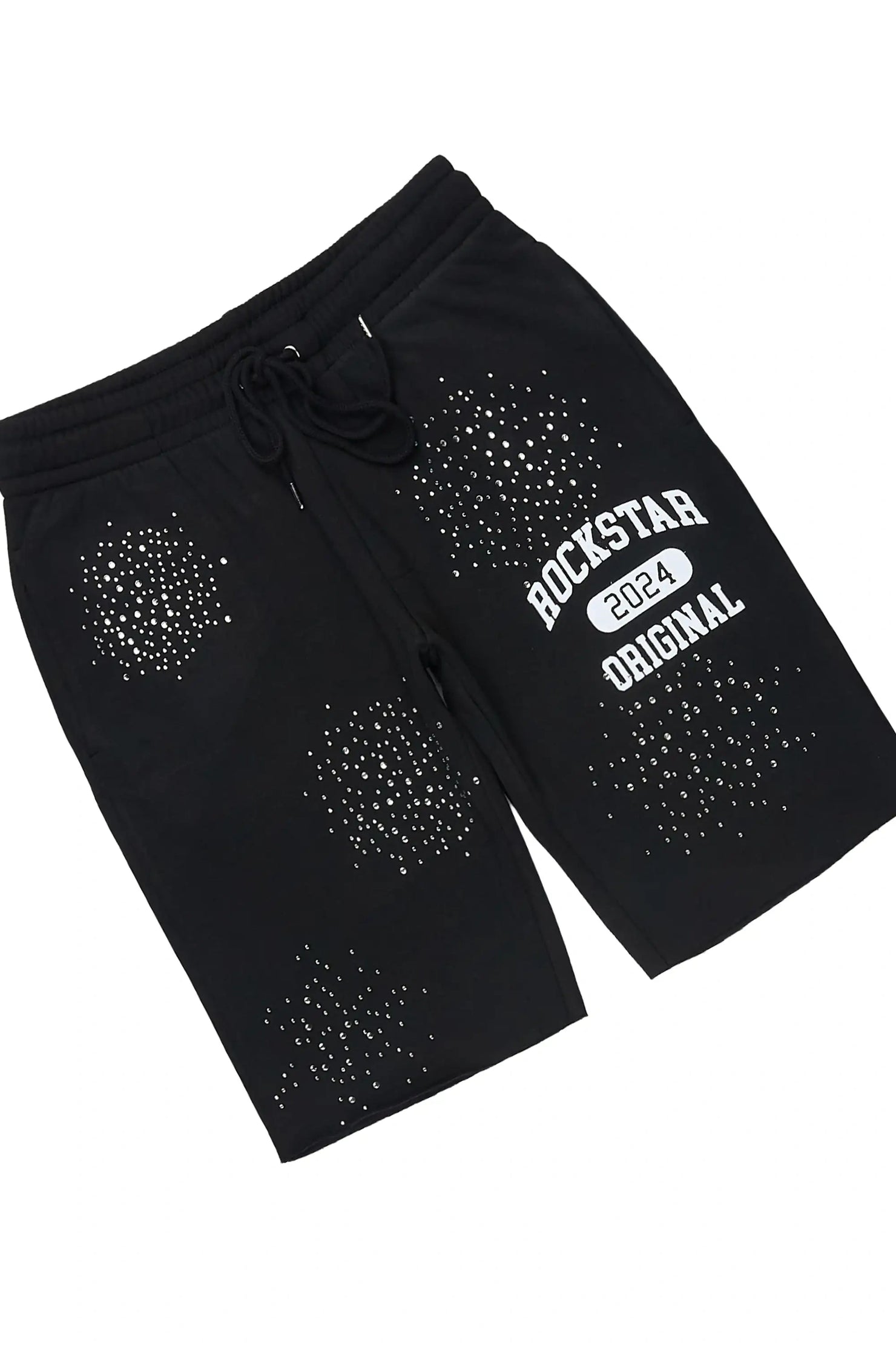 Gutta 2.0 Black/Black Rhinestone T-Shirt/Short Set