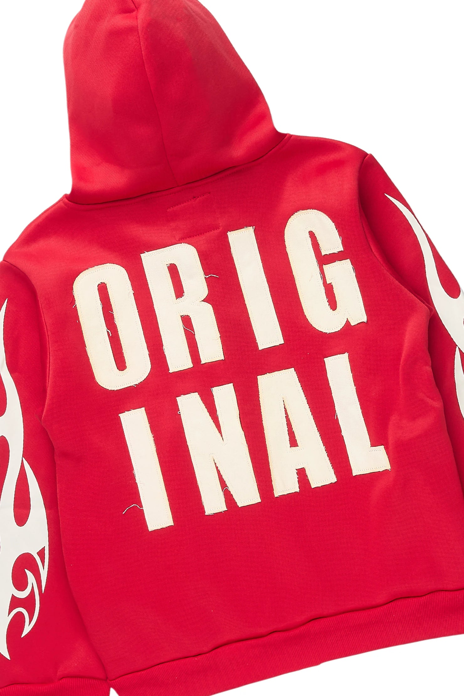 Boys Ashiro Red/White Zip Up/Wide Leg Track Set