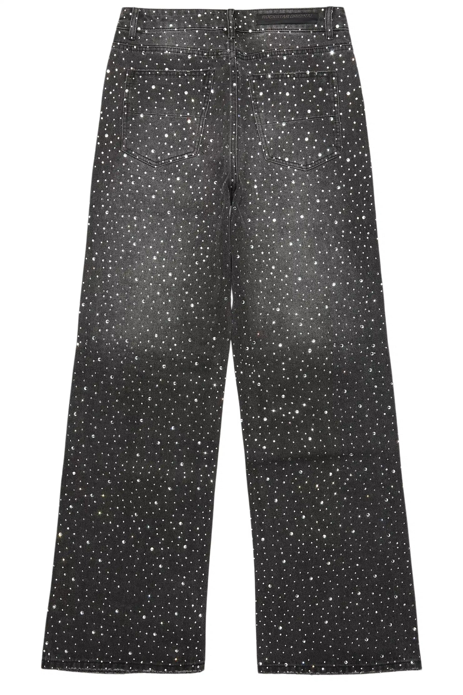 Discolite Rhinestone Grey Baggy Jean