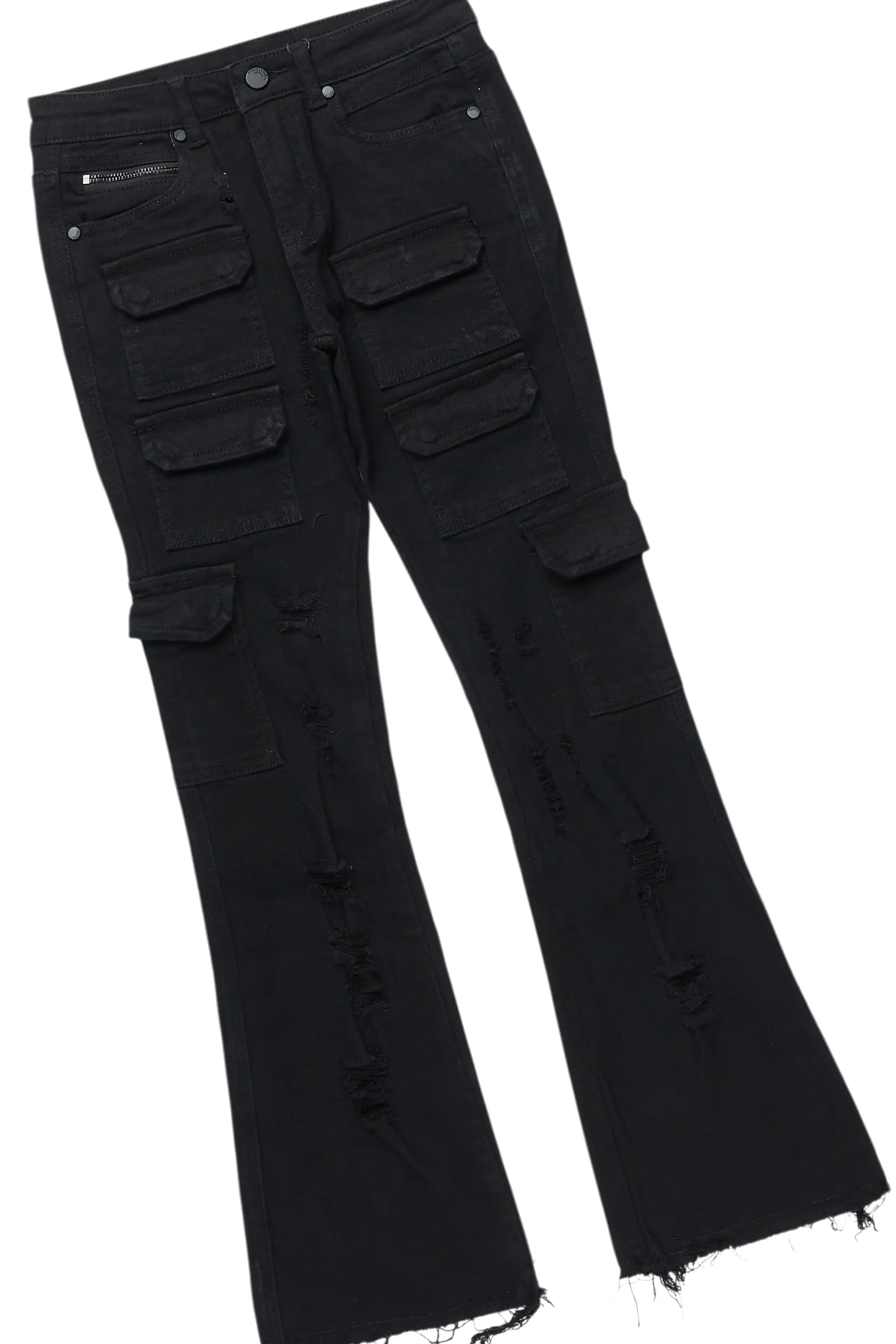 Boys Fields White T-Shirt/Stacked Flare Jean Set