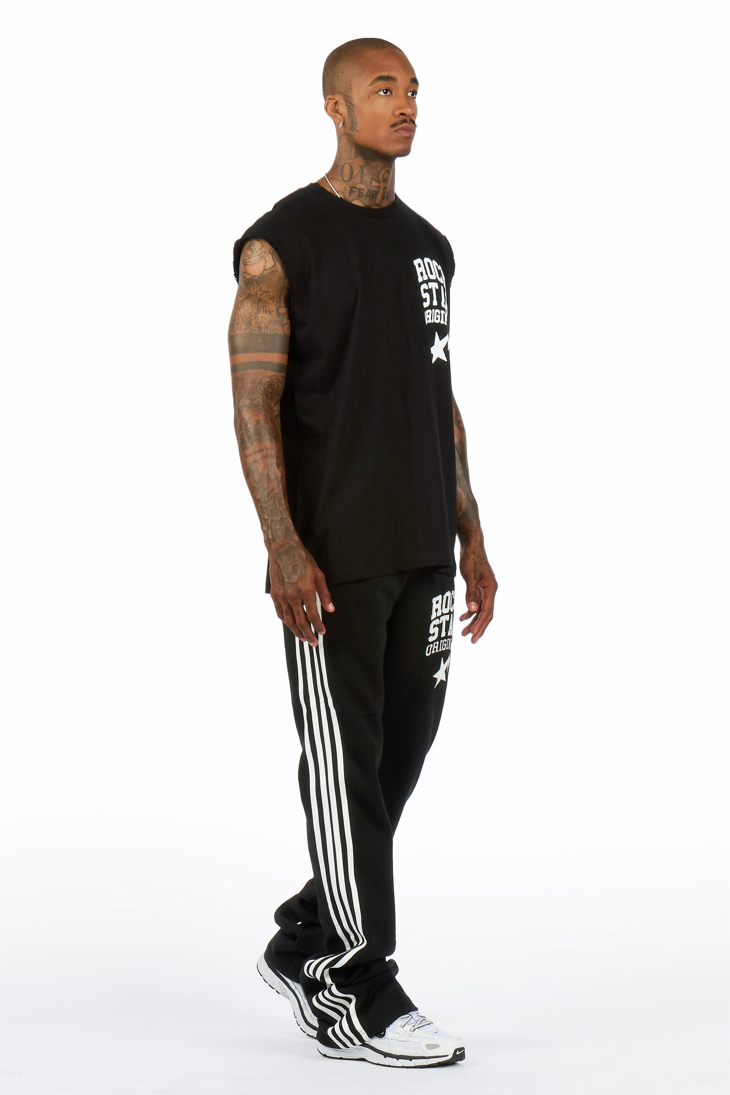 Gerrit Black Cut Sleeve/Baggy Pant Track Set