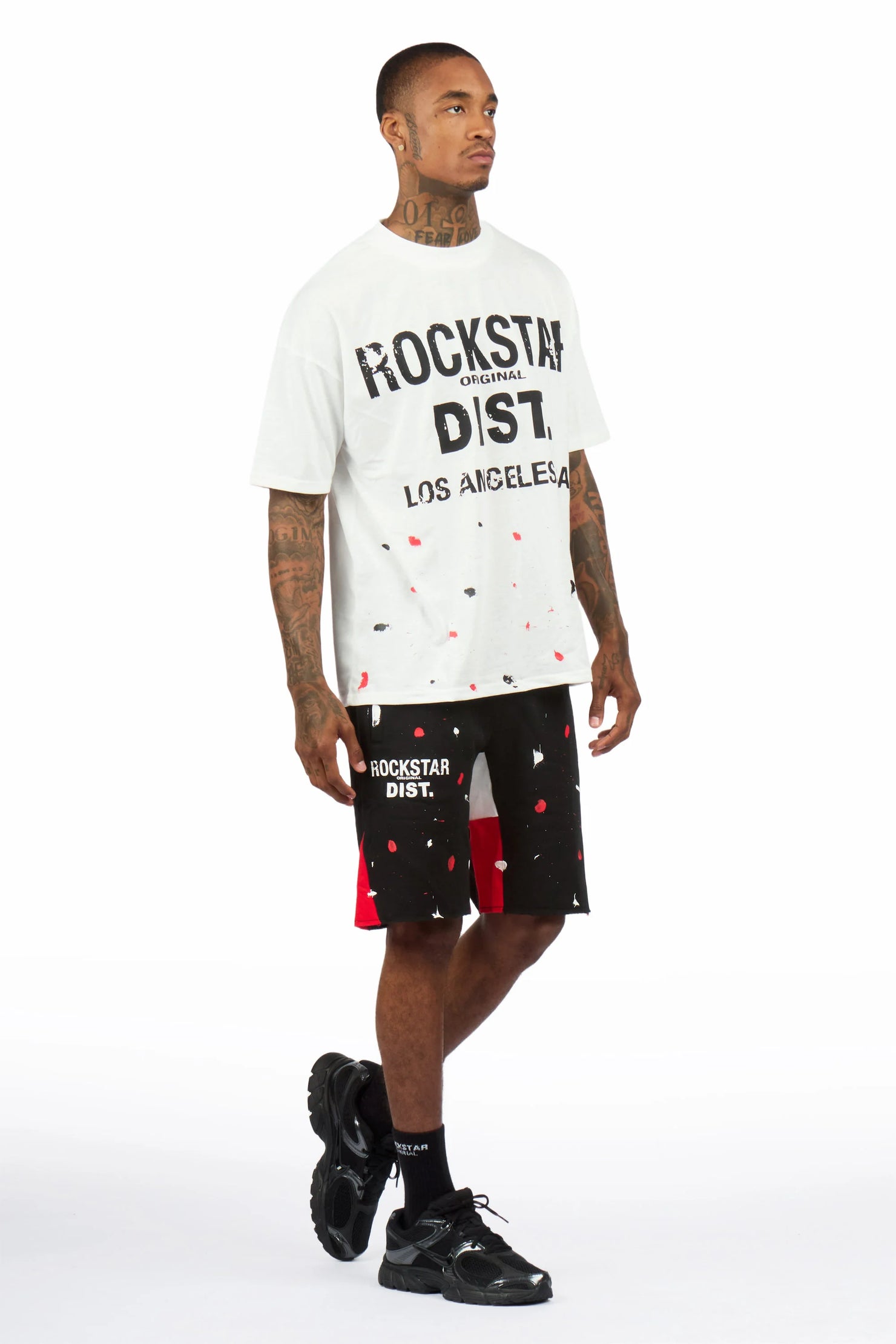 Scottie White/Black Painter T-Shirt/Short Set