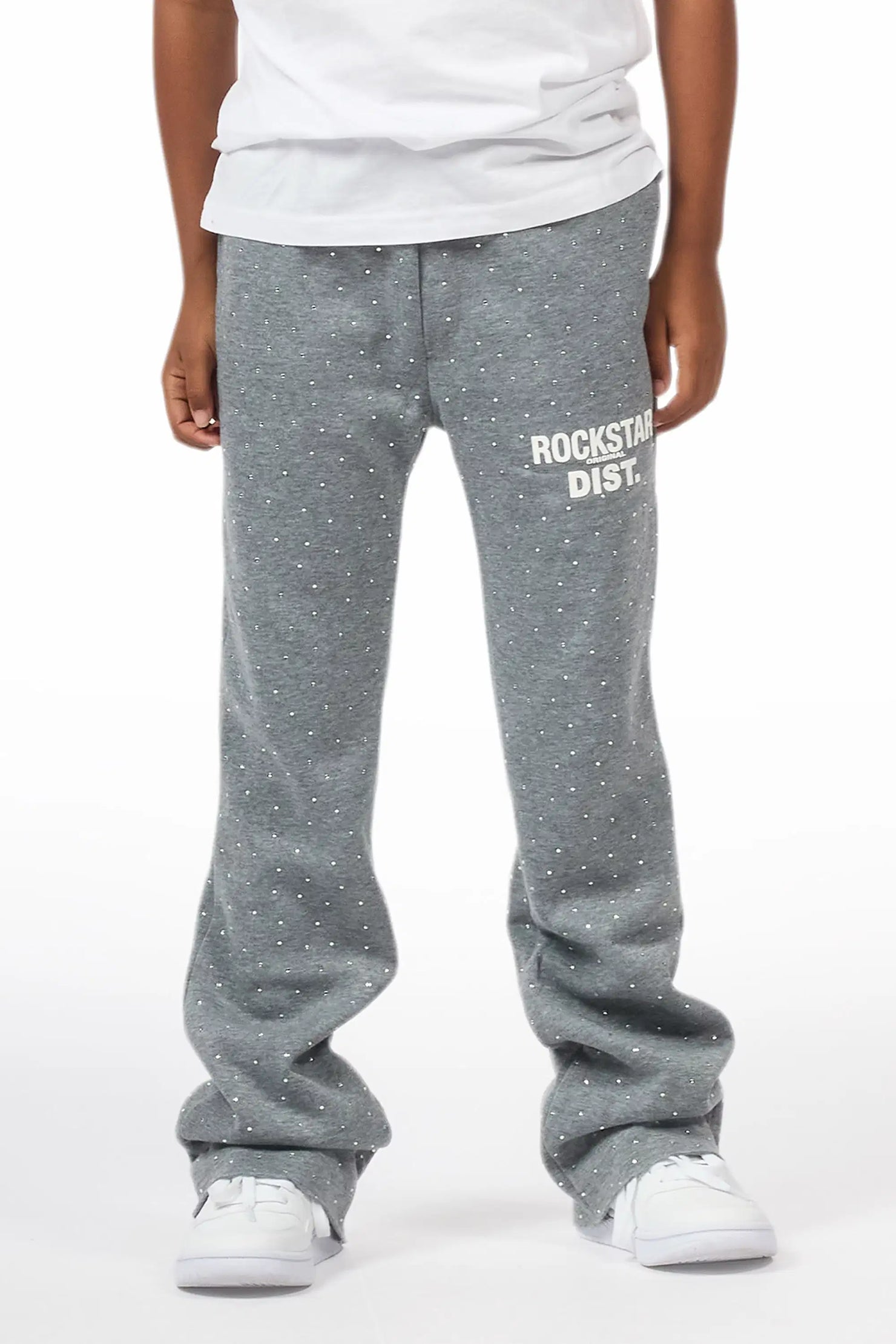 Boys Alpine Grey Rhinestone Track pant