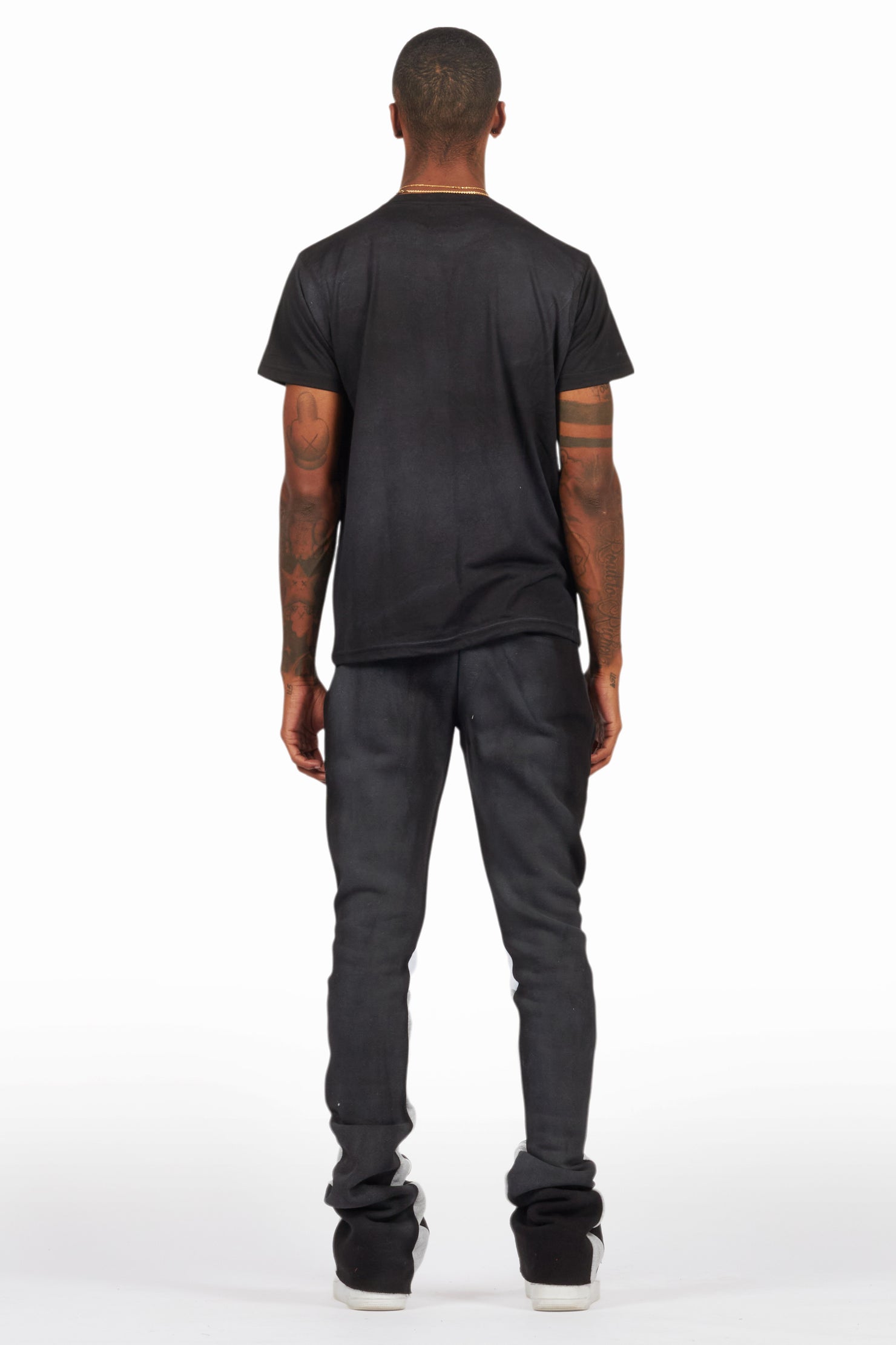 Amos Black T-Shirt/Stacked Flare Track Set