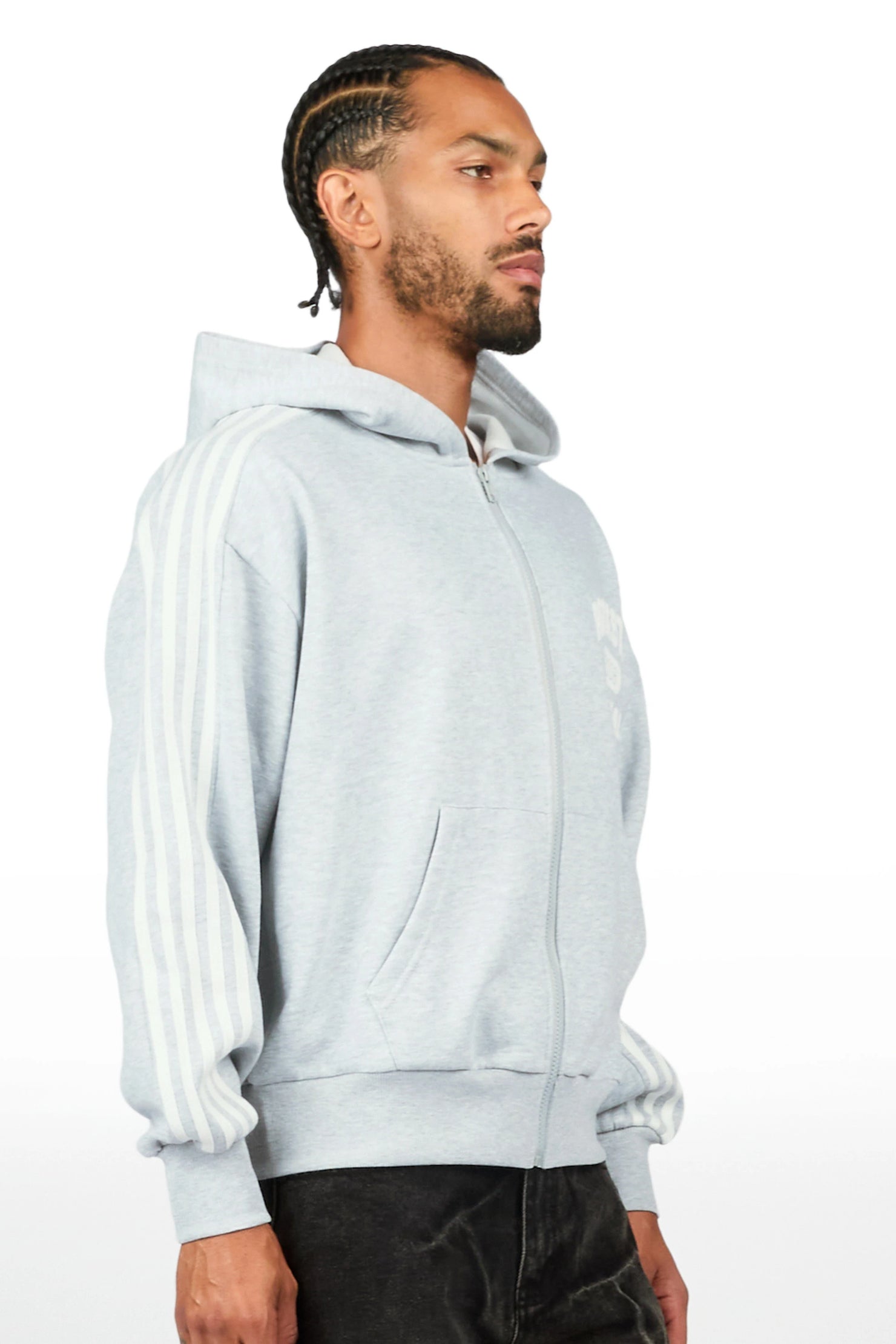 Tylla Heather Grey Zip Up Hoodie