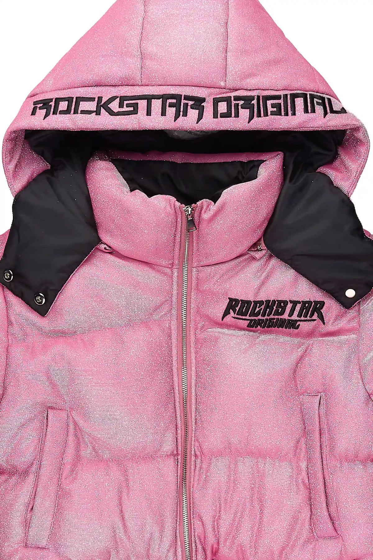 Meranda Pink Glitter Puffer Jacket