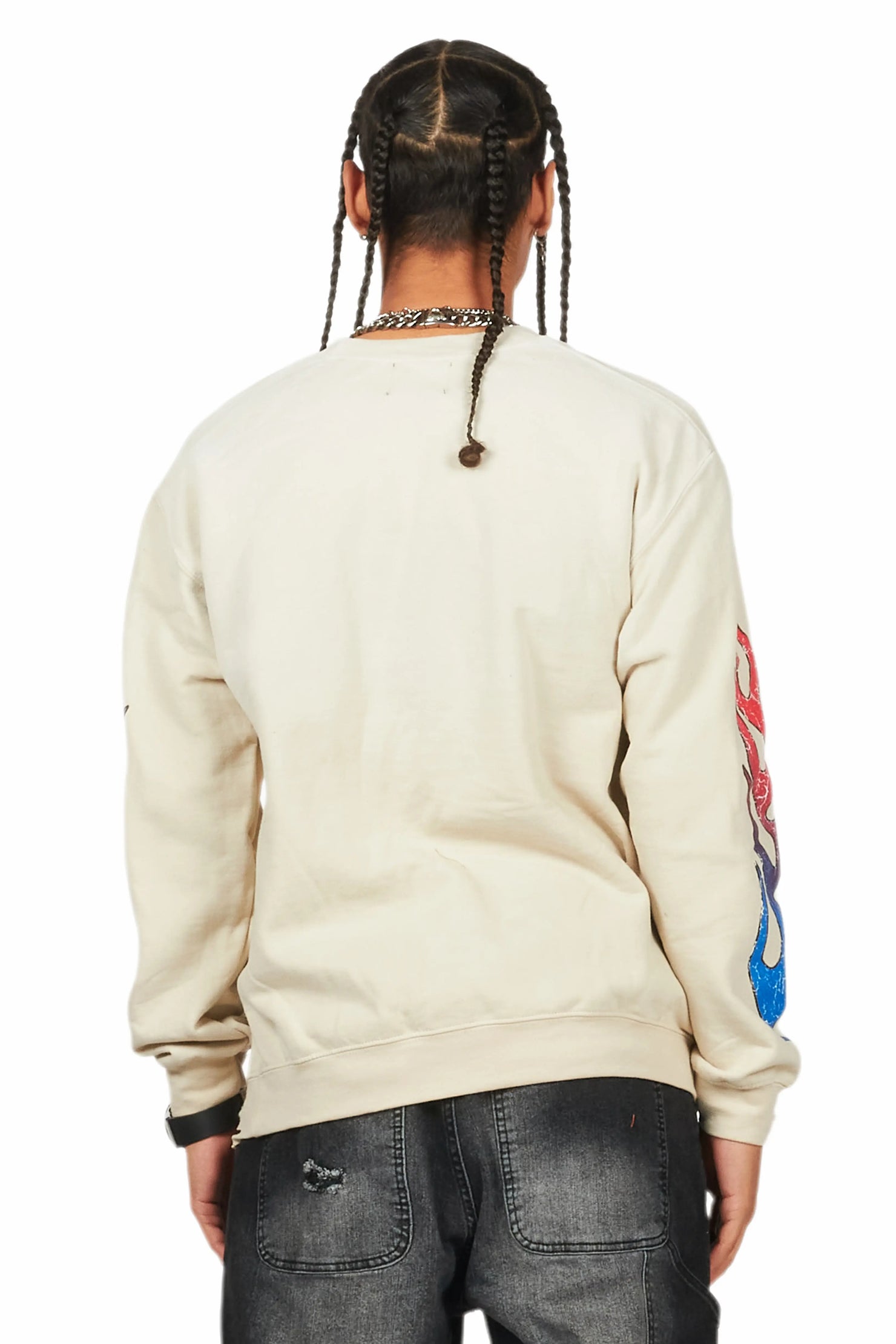 Tadashi Beige Graphic Crewneck
