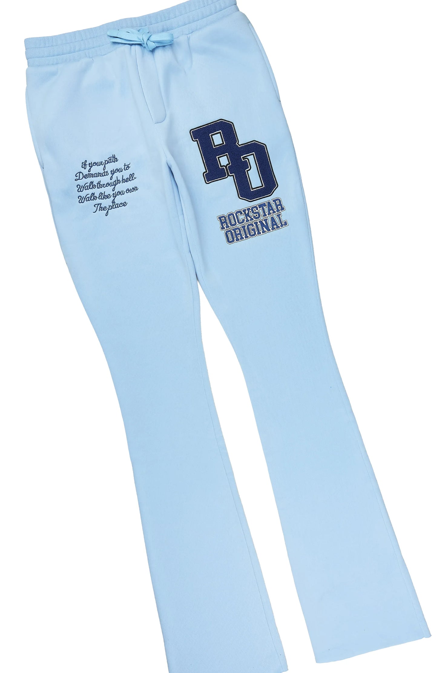 Leslaw Baby Blue Zip Up Hoodie Stacked Track Set