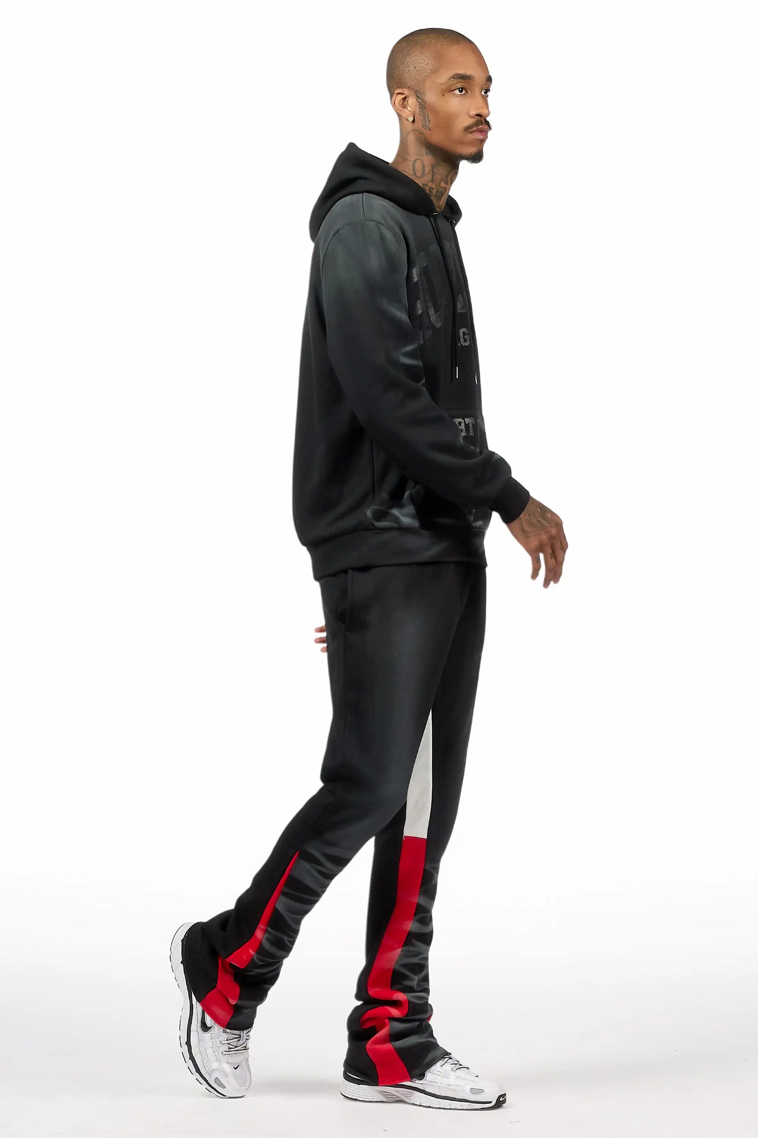 Nelly 2.0 Black Hoodie/Stacked Flare Track Set