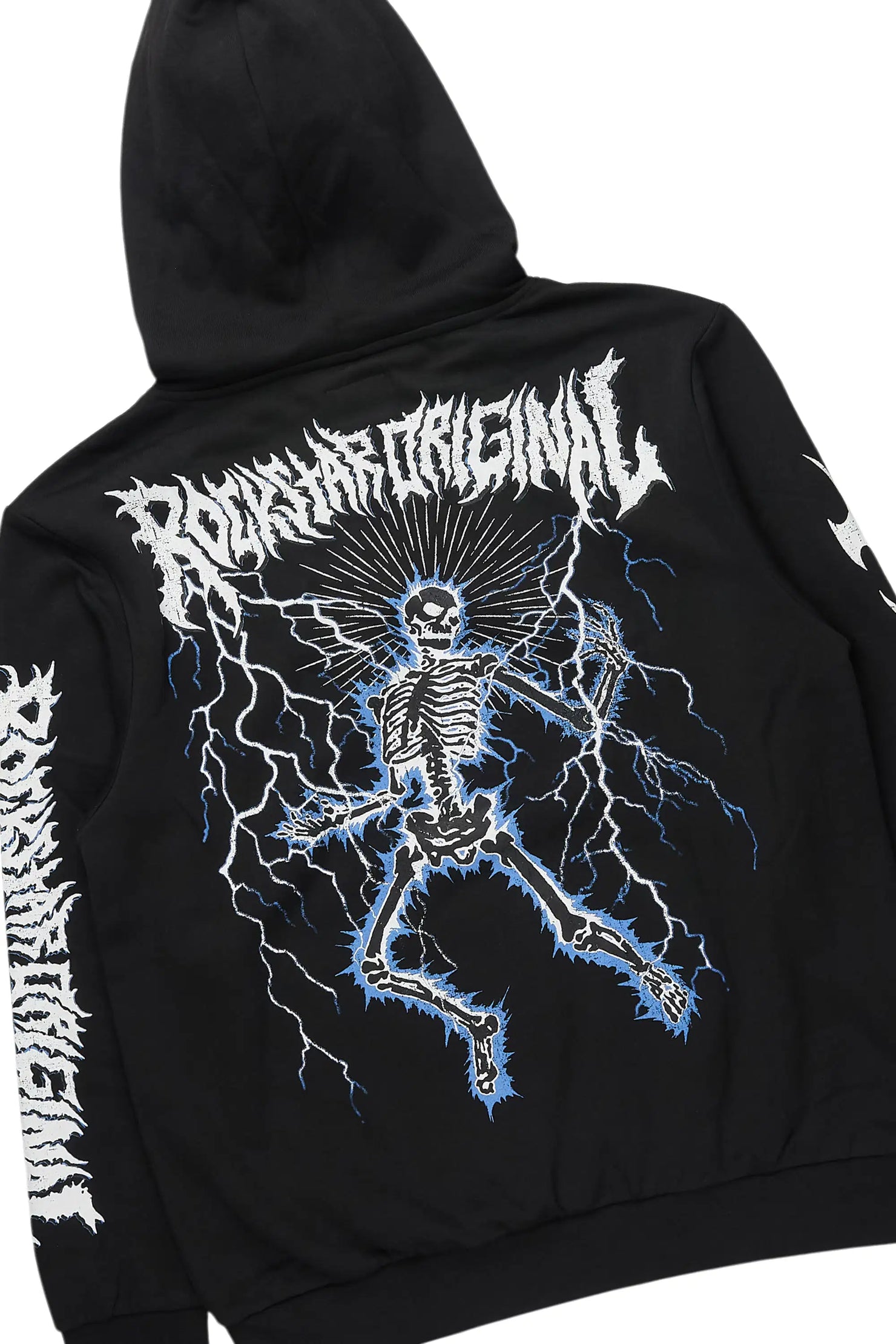 Deathrow Black Hoodie/Stacked Track Pant Set